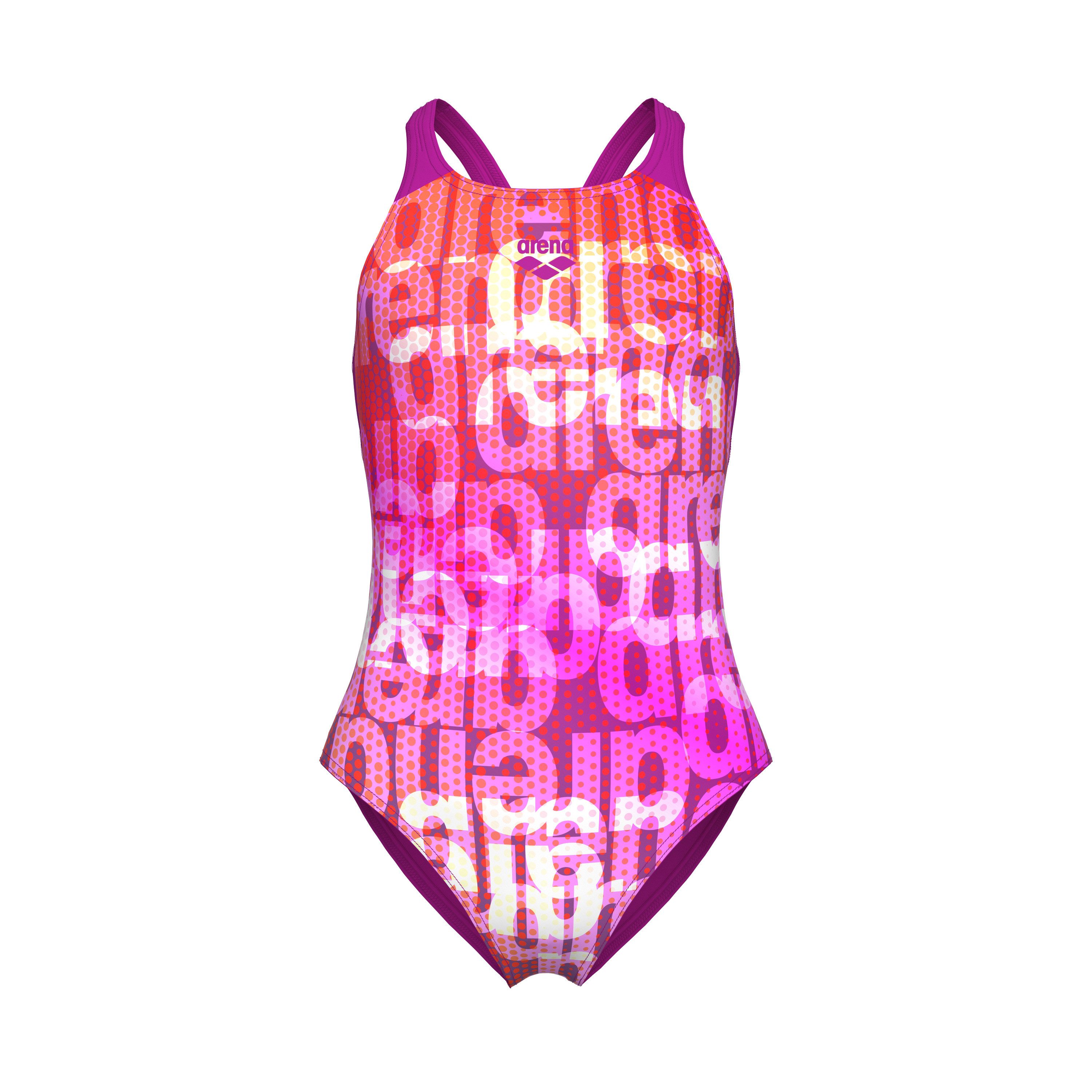 Arena Badeanzug G ARENA MULTI COLOURS SWIMSUIT V BACK für Mädchen für intensives Schwimmtraining, sportlicher Stil