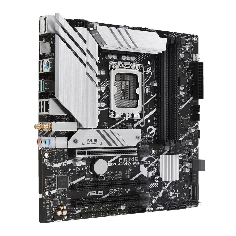Asus PRIME B760M-A Mainboard Aura Sync RGB-Beleuchtung, (WIFI D4 Gaming Mainboard Sockel, 1-St., RAM 128 GB), Intel, LGA 1700, mATX, DDR4, PCIe 4.0, M.2, WiFi 6 – Bild 2 von 5