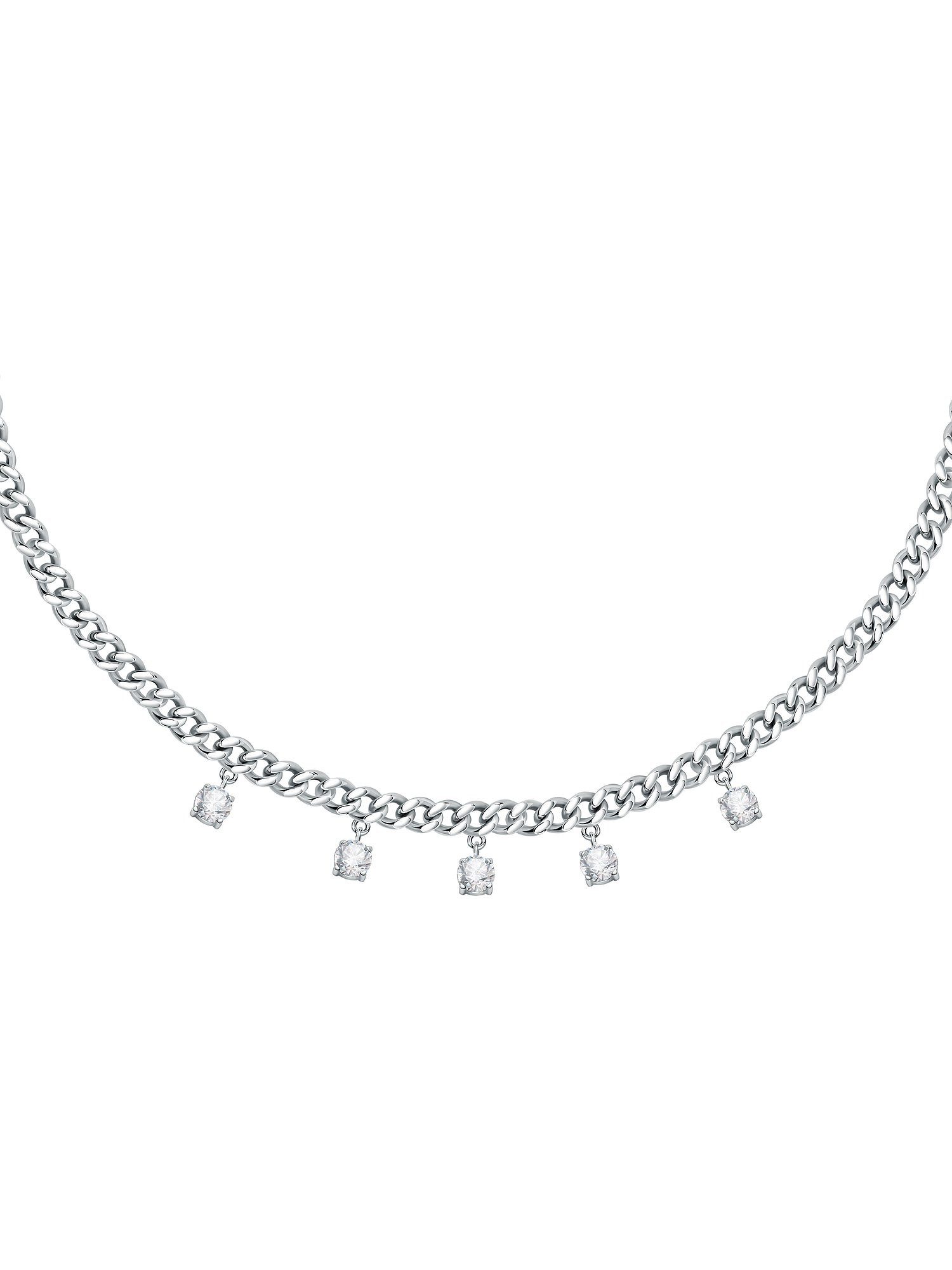 FAVS Edelstahlkette FAVS Damen-Kette Edelstahl 5 Zirkonia