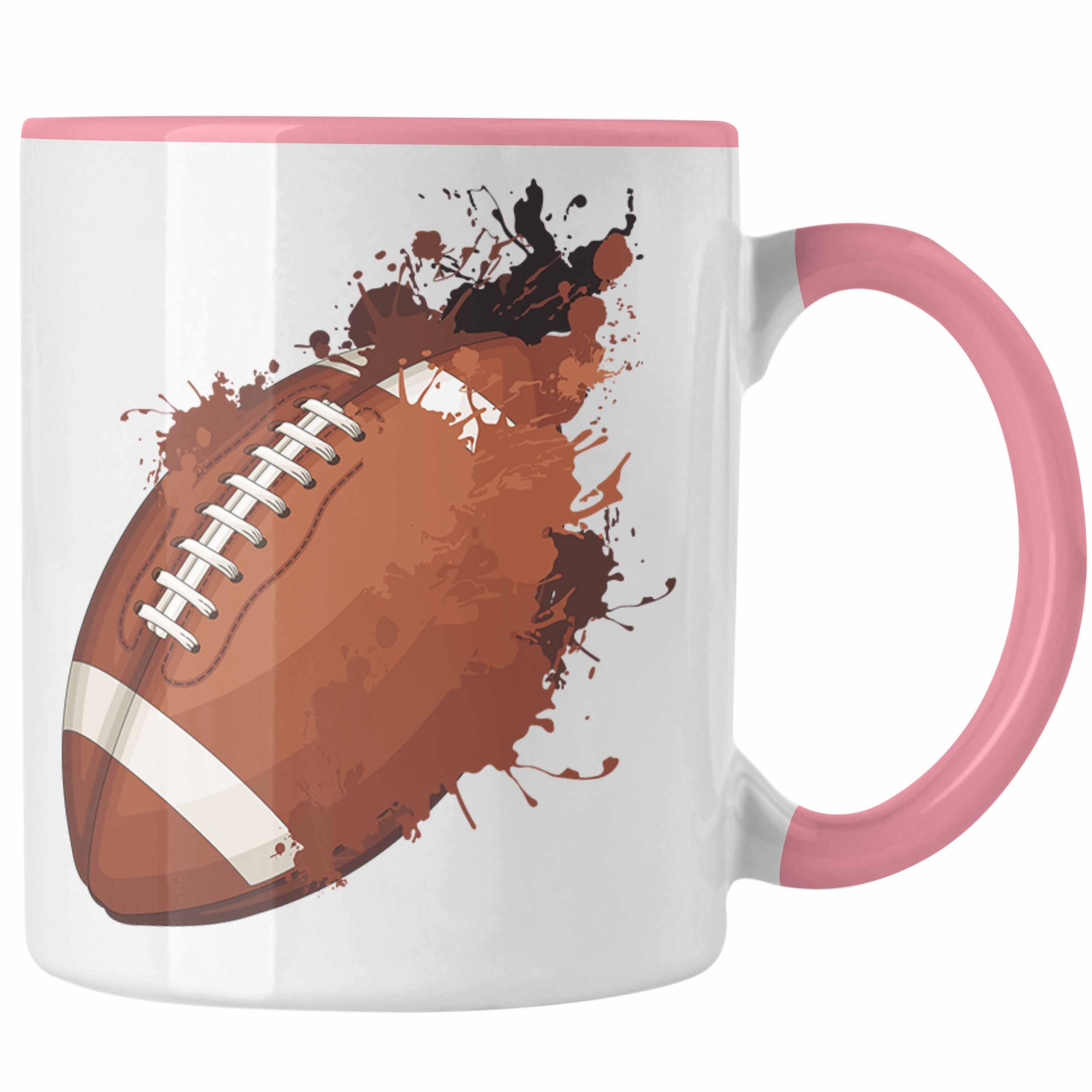 Tasse Football-Spieler Geschenk Football Trendation American Grafik Tasse Geschenkidee Rosa