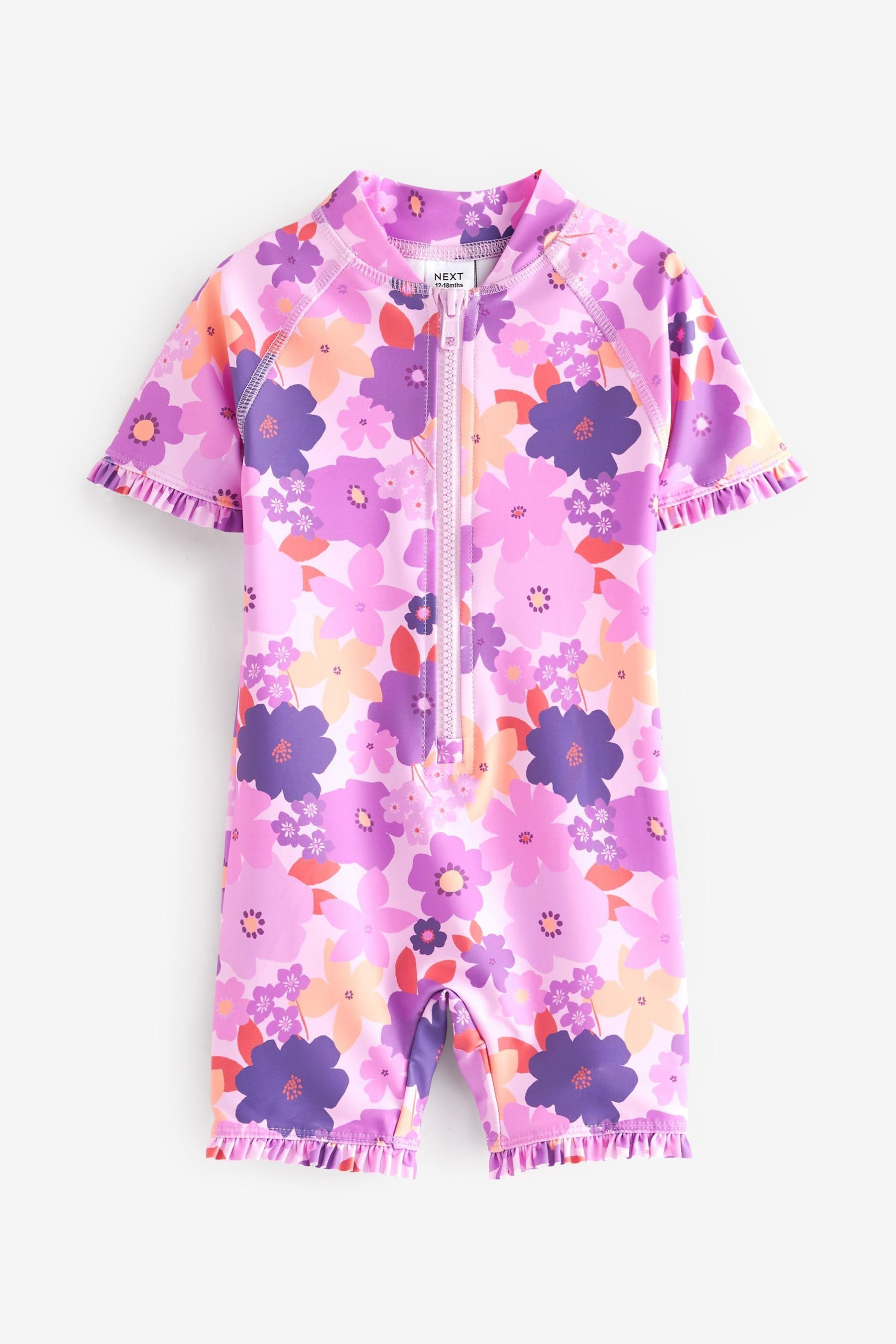 Badeanzug Floral Next Sonnenschutz-Badeanzug (1-St) Lilac Purple