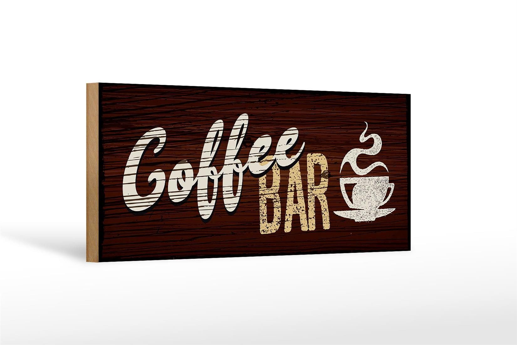 Holzbild Spruch 27x10cm Coffee Bar