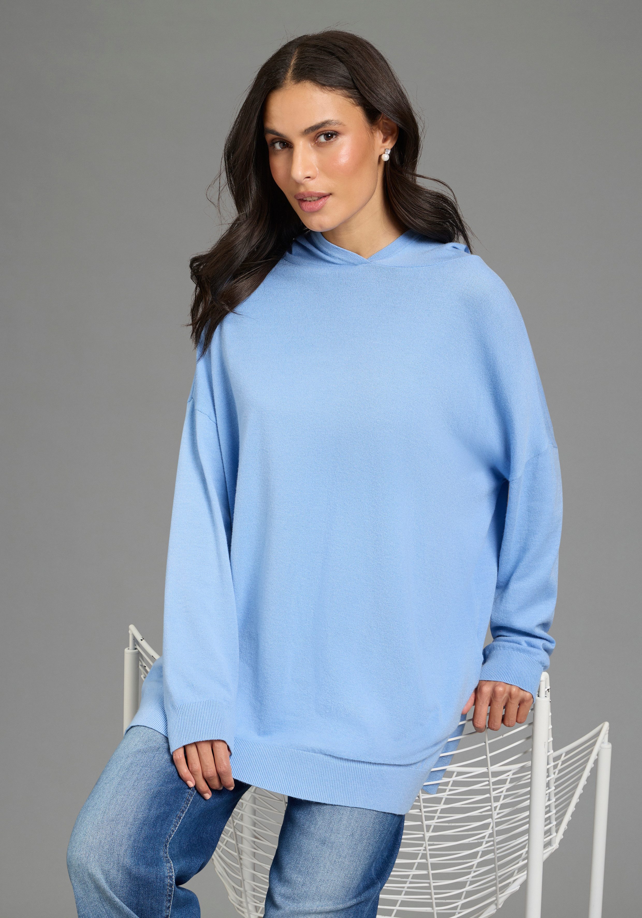 Flashlights Kapuzenpullover mit lockerem Schnitt, Viskosemischung