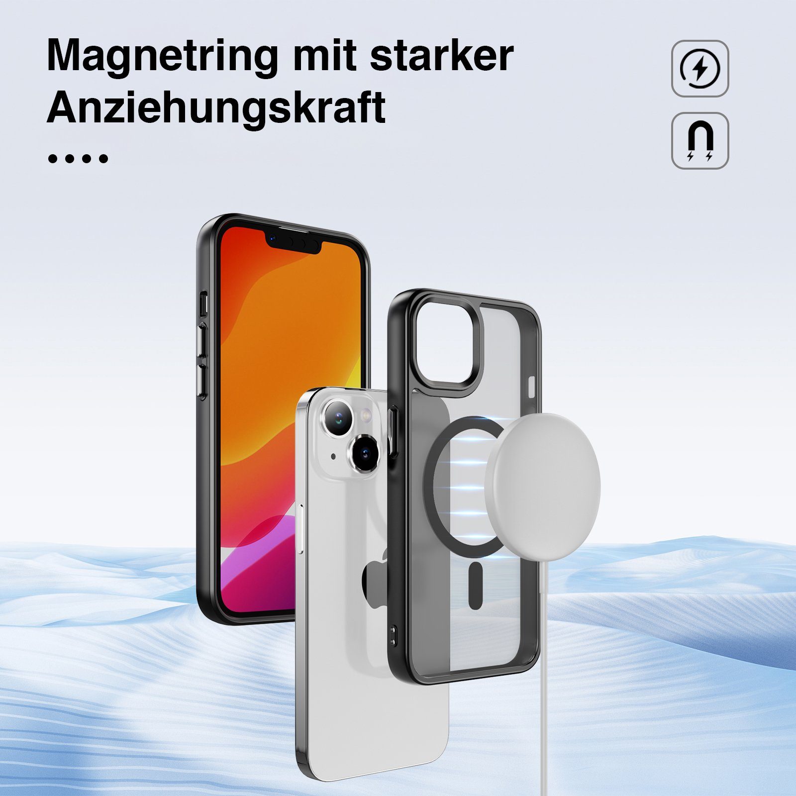Tec-Expert Handyhülle Magnet Hülle für Apple iPhone 14 6.1 Zoll, 6.1, kompatibel zu Magsafe magnetisches Laden