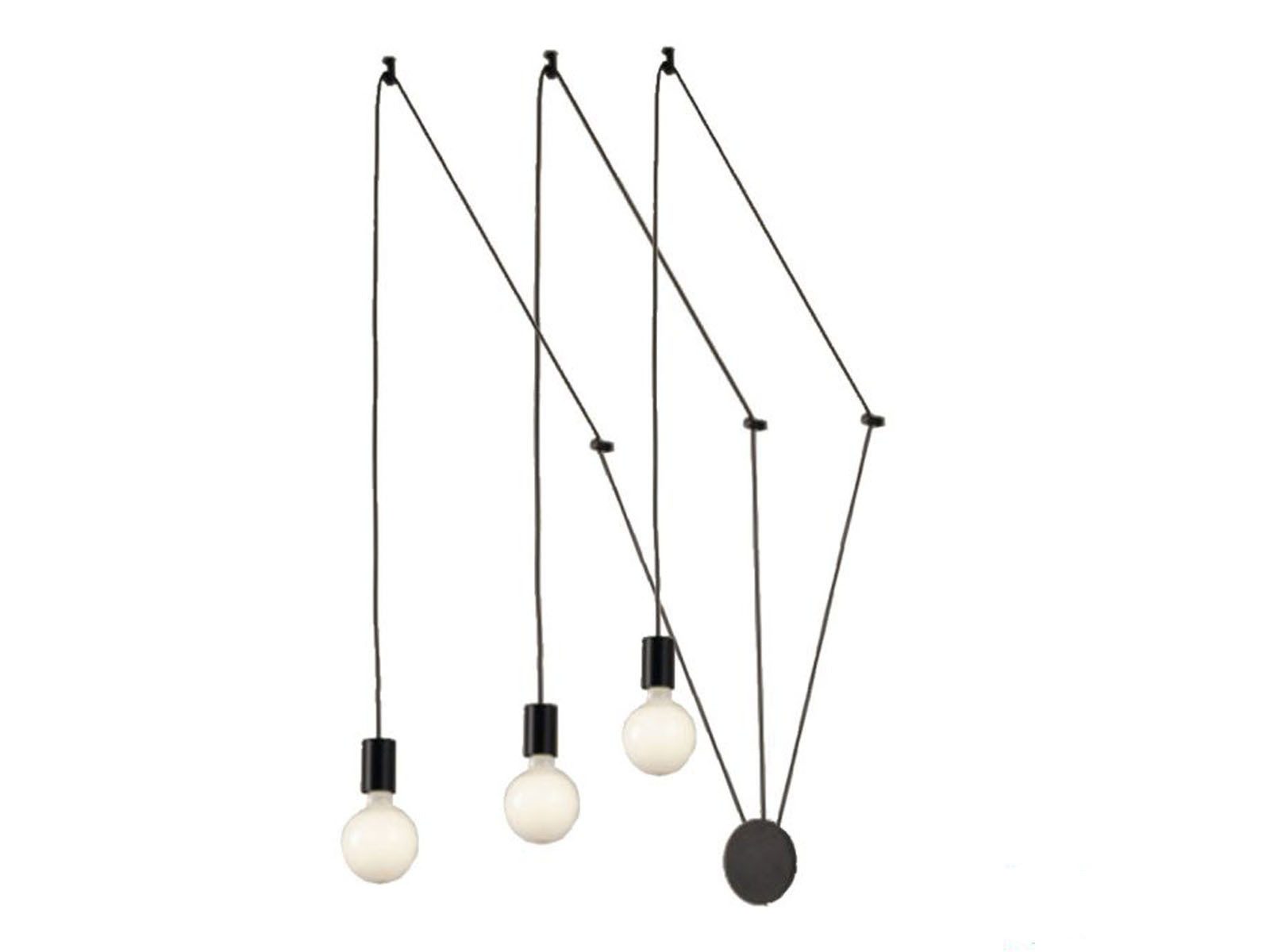 LUCE Design Pendelleuchte, ohne Leuchtmittel, minimalistische Industrial für über-n Esstisch hängend, Schwarz L: 5m