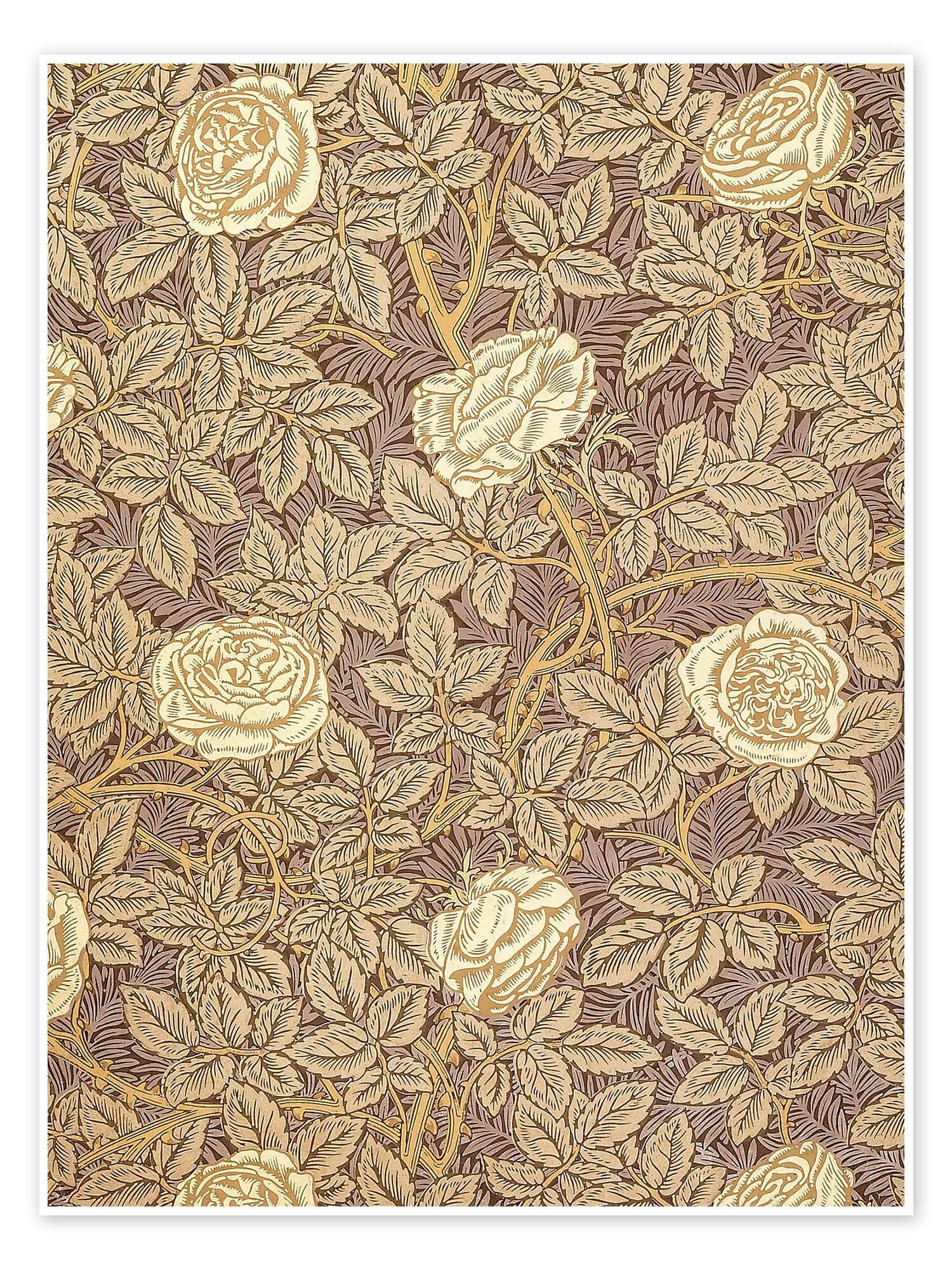 Posterlounge Wandbild Rosen, William Morris, erhältlich als Poster, Leinwandbild, Wandsticker oder Acrylglasbild