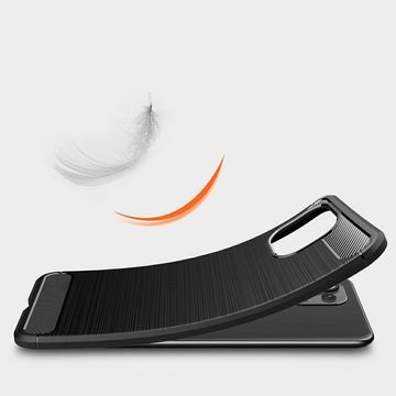 CoverKingz Handyhülle Hülle für Xiaomi Mi 11 Lite 5G / 5G NE Handyhülle Silikon Case Cover 16,5 cm (6,5 Zoll), Handyhülle Bumper Silikoncover Softcase Carbonfarben