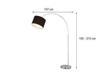 meineWunschleuchte LED Bogenlampe, Dimmfunktion, LED wechselbar, Warmweiß, Stehlampe Esstisch bogen-förmig dimmbar Design-klassiker, Höhe 215cm