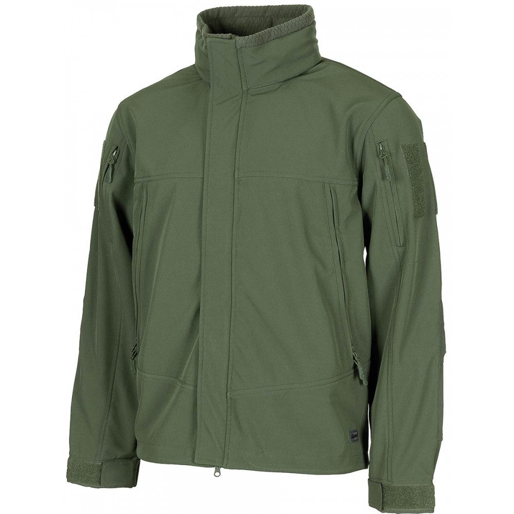 MFH Softshelljacke Softshell Jacke, Viper, oliv Gr. XXXL - Größe: 3XL Achselbelüftung mit 2-Wege Reißverschluss