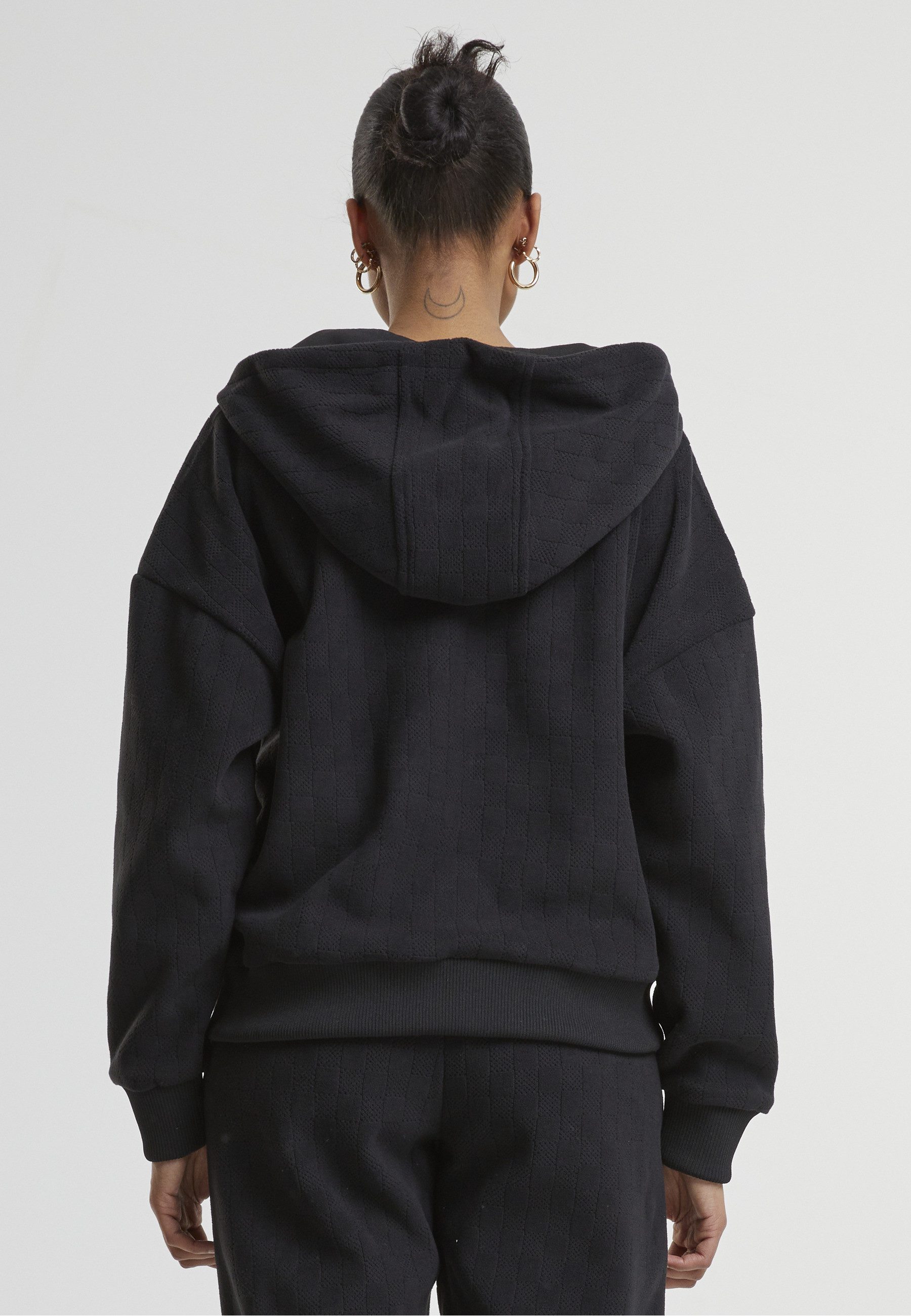 URBAN CLASSICS Sweatjacke Urban Classics Ladies Jacquard Velvet Oversized Zip Hoody – Bild 4 von 5