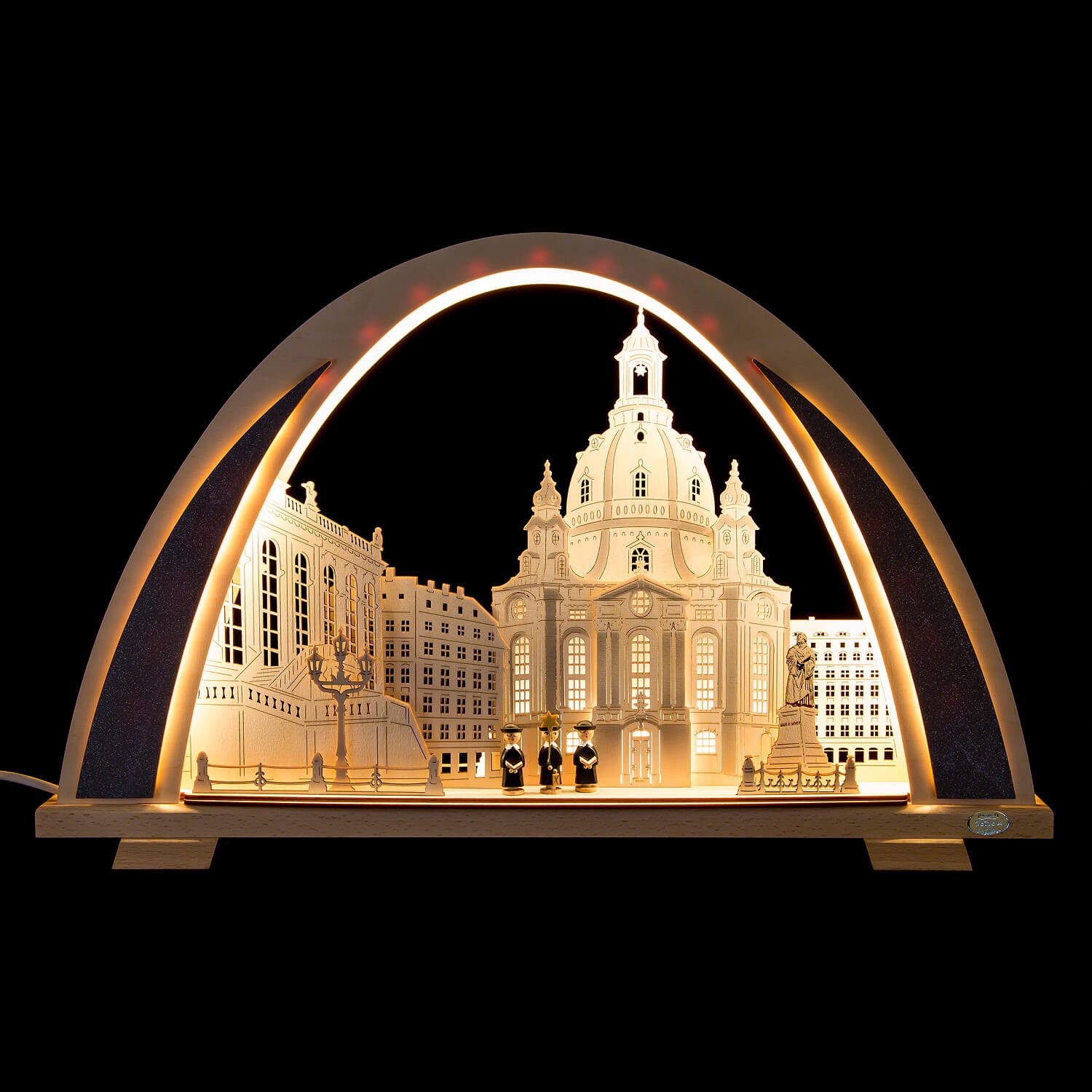 Tietze Erzgebirgsdesign Schwibbogen Schwibbogen NEW LINE Dresdner Frauenkirche (53x31cm) von Tietze Erzgeb