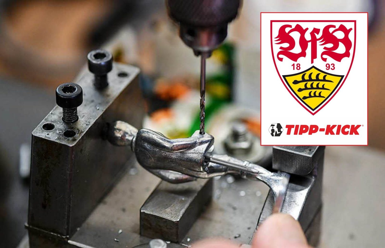 Tipp-Kick Tischfußballspiel Top Kicker VfB STUTTGART Figur Spieler KLASSIK WEISS mit Fussball