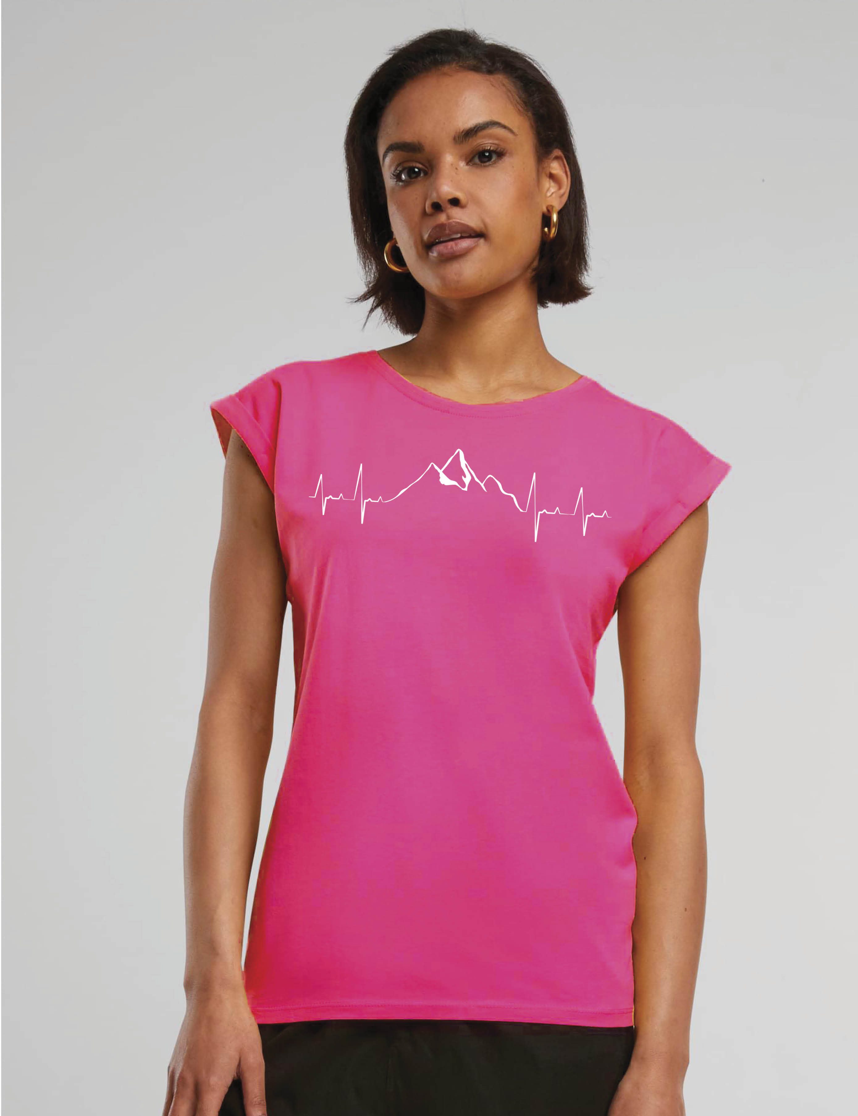 Youth Designz Print-Shirt Heartbeat Mountain Damen T-Shirt als Statement Geschenk Frauen Motiv mit stylichen Berg Aufdruck für Frauen