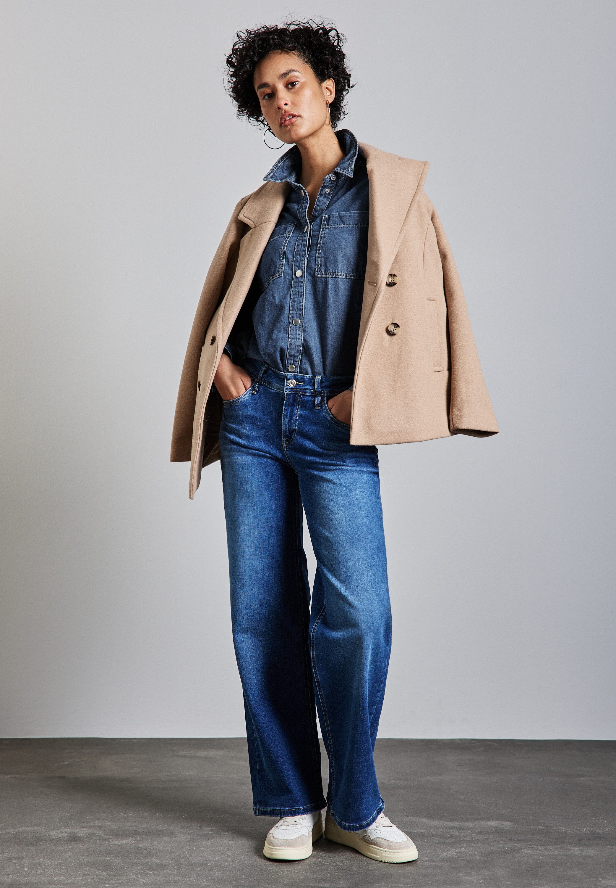 STREET ONE Klassische Bluse Kurzes Jeanshemd günstig online kaufen