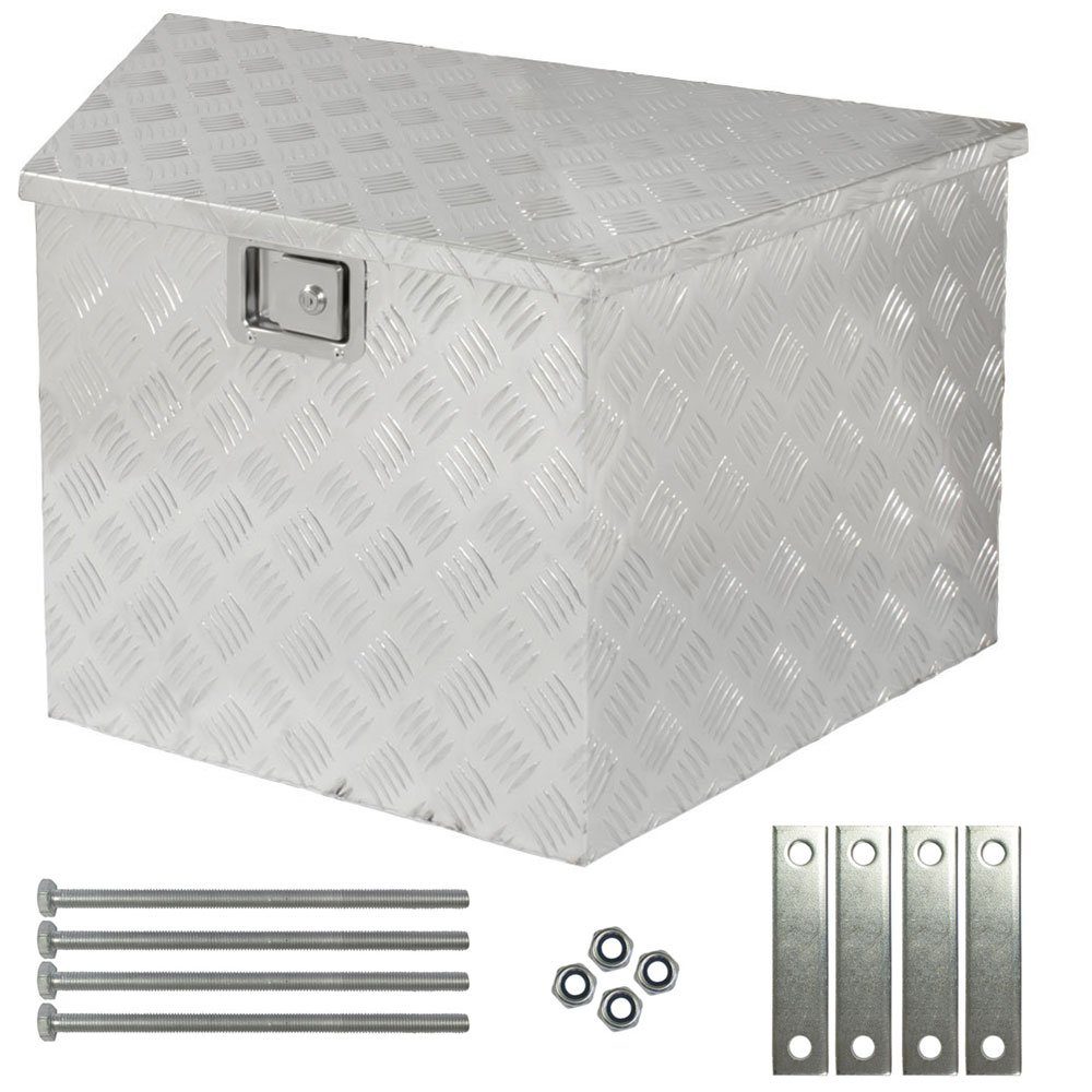 Anhänger-Deichselbox Truckbox Deichselkasten inkl. Montagesatz Deichselbox Aluminium 120 L