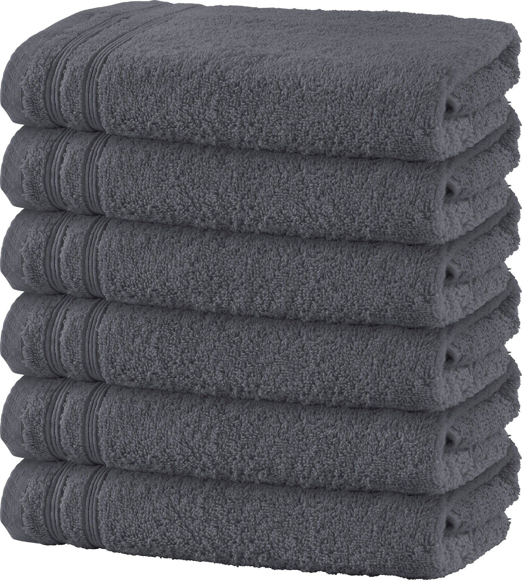 Erwin Müller Handtuch Handtuch "Heidelberg" 6er-Pack, Frottier, Walk-Frottier Uni