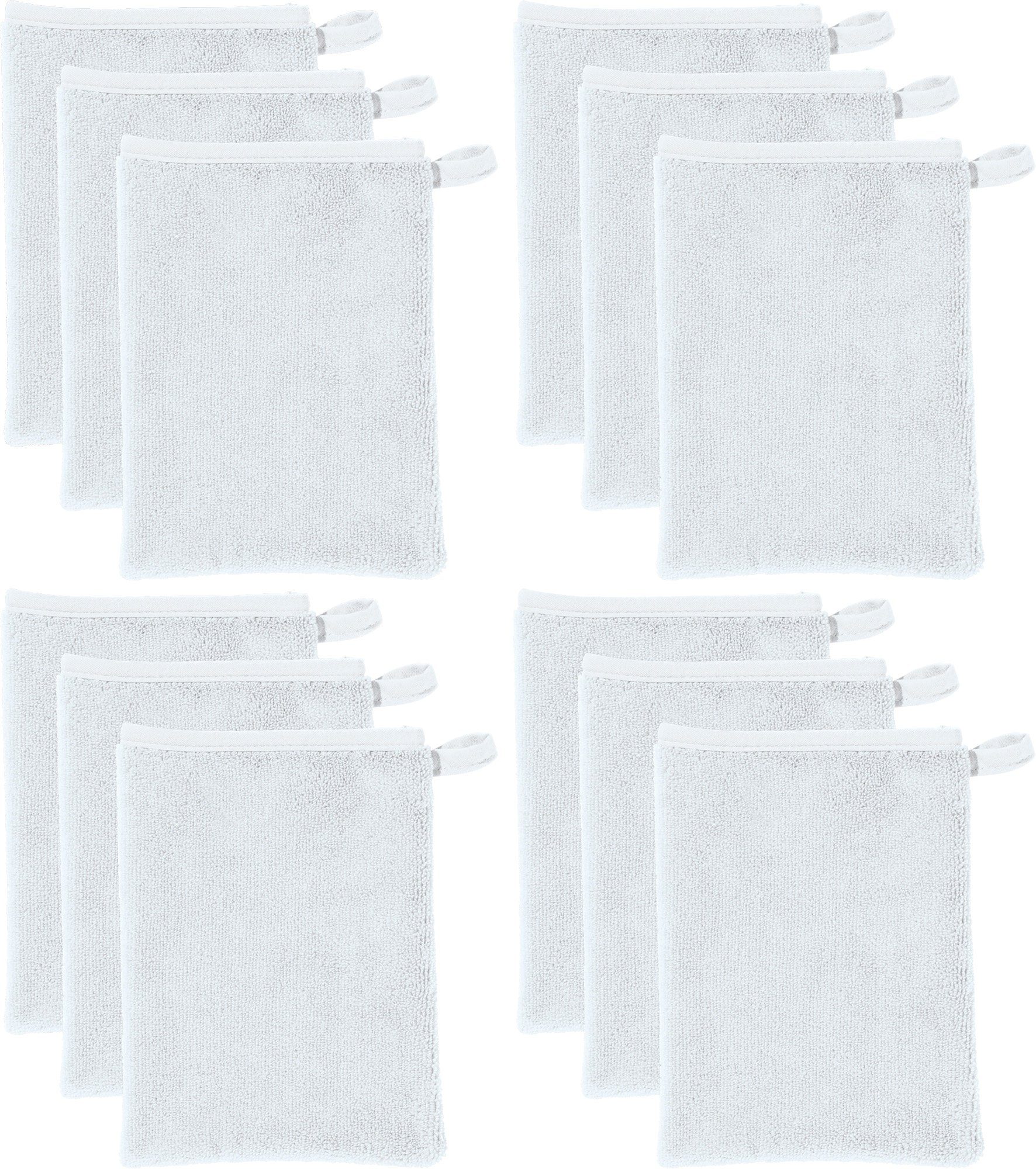 Erwin Müller Waschhandschuh Abschminkhandschuh 12er-Pack, Microfaser, Microfaser Uni