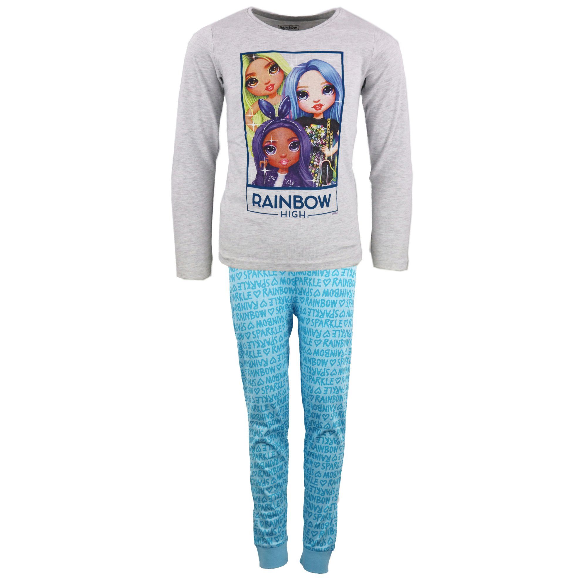 Rainbow High Schlafanzug Rainbow High Mädchen Kinder langarm Schlafanzug Pyjama Gr. 98 bis 128