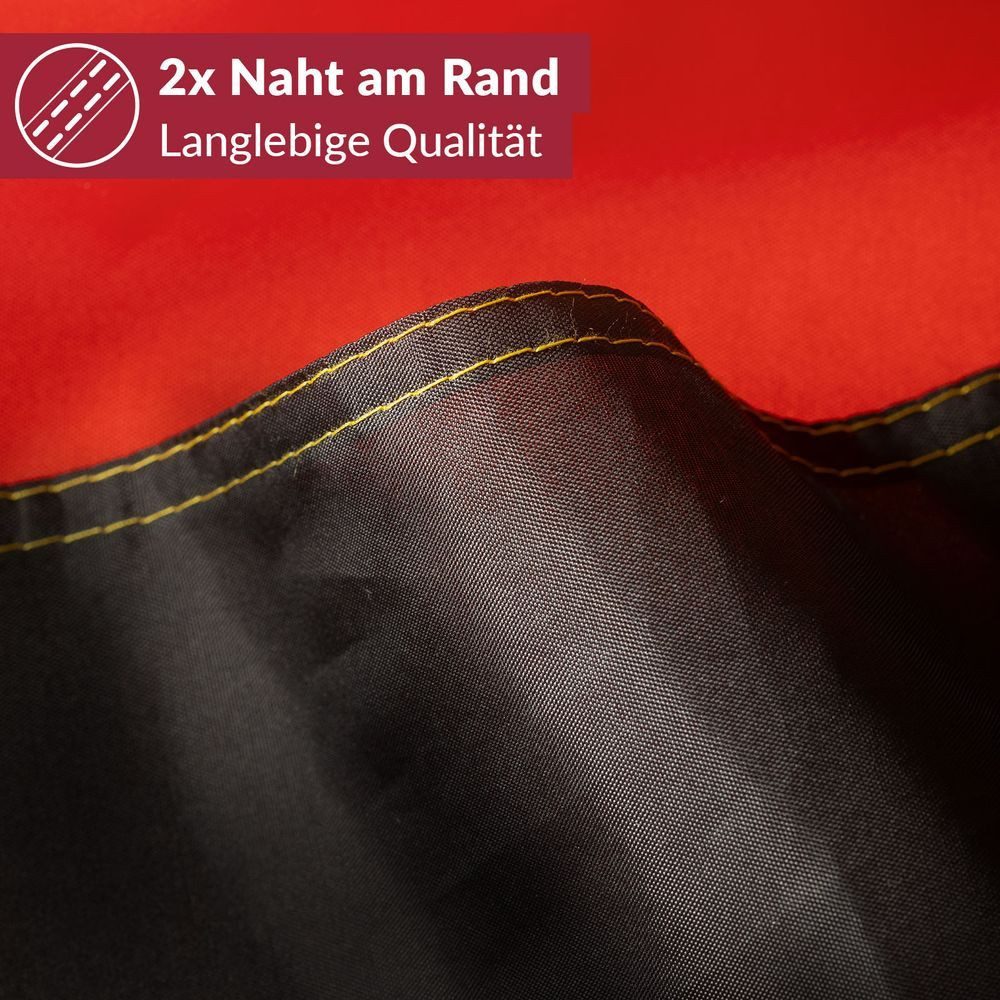 PHENO FLAGS Flagge Deutschland Flagge - Deutsche Fahne (Hissflagge für Fahnenmast), Inkl. 2 Messing Ösen
