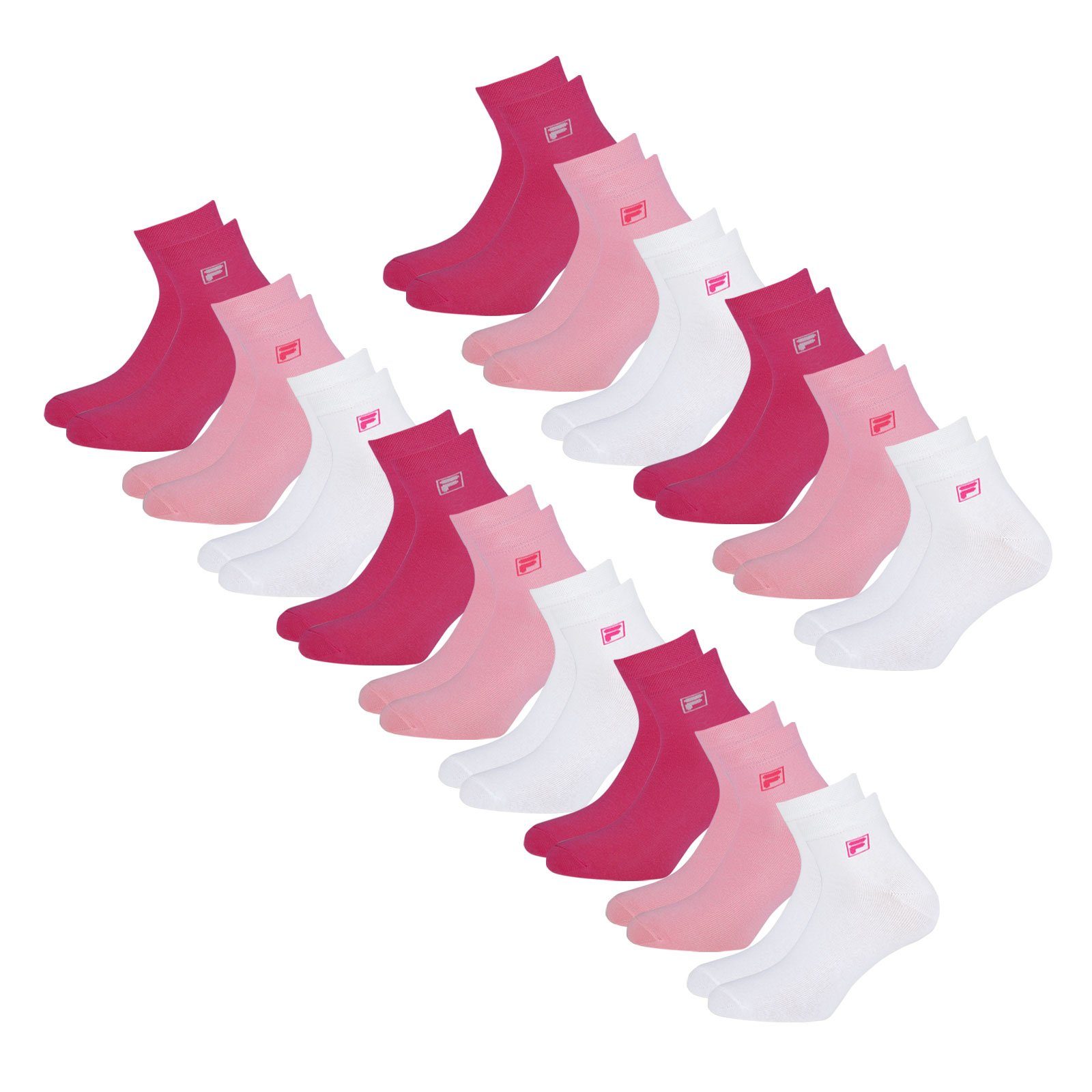 Fila Sportsocken Quarter Socken (15-Paar) mit elastischem Piquebund 806 pink panther