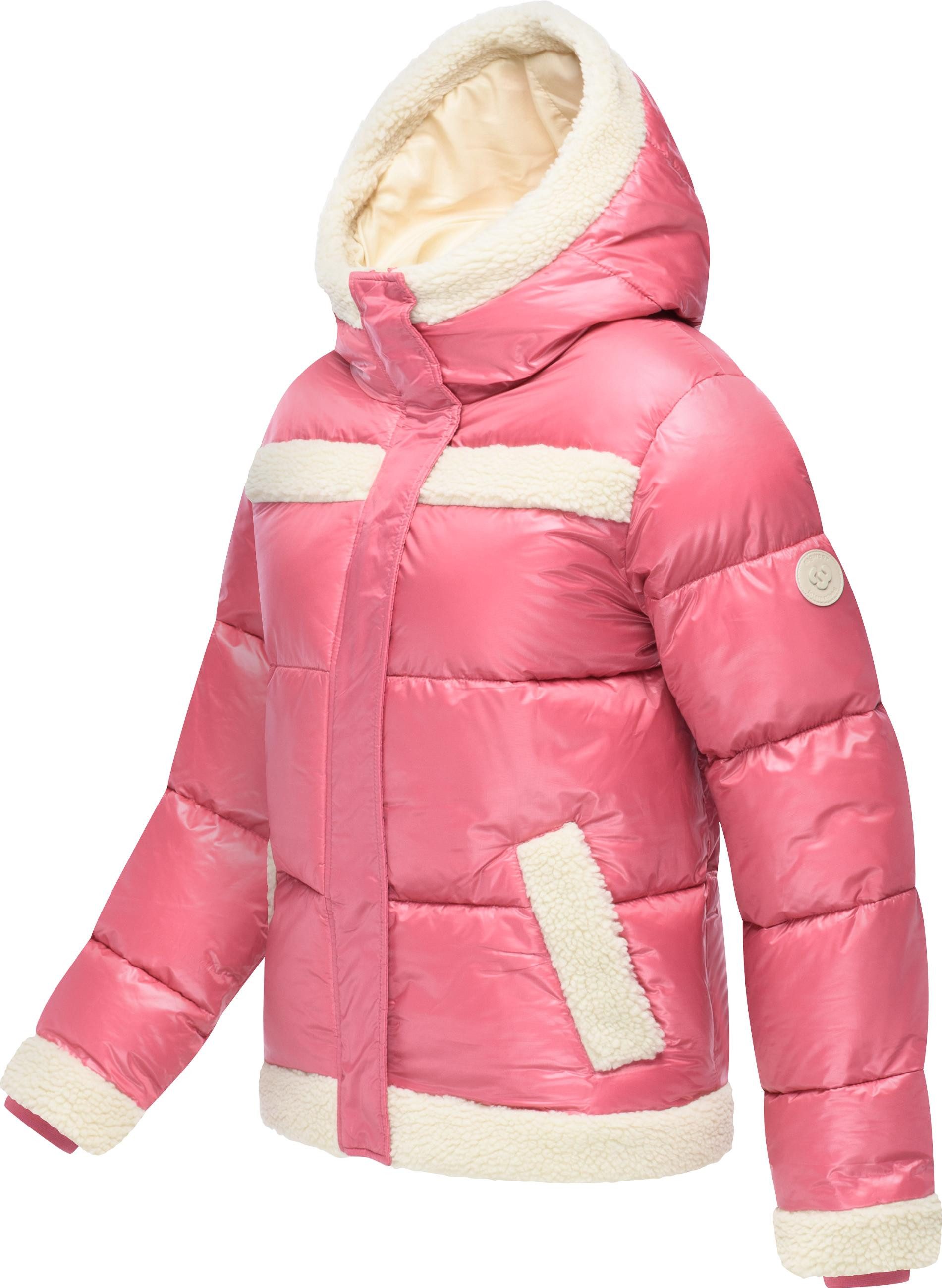 Ragwear Winterjacke Editah Shiny YOUMODO Jacke mit Plüsch-Details und glänzender Optik