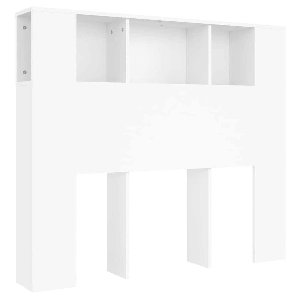 vidaXL Kopfteil Kopfteil mit Ablagen Weiß 120x18,5x102,5 cm, (1 St)