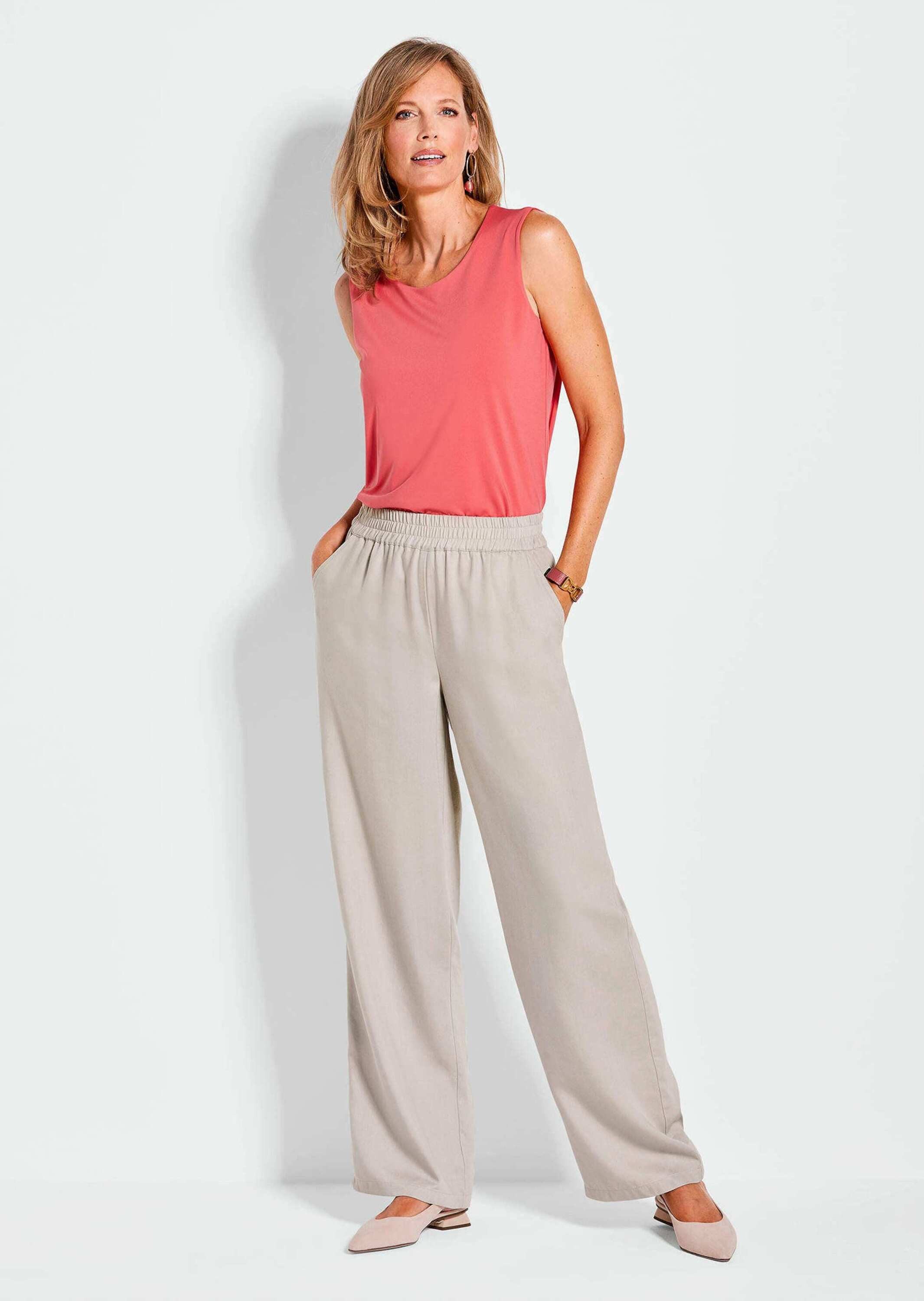 GOLDNER Schlupfhose Kurzgröße: Hose VERA mit weitem Bein Sommerhose in Uni, günstig online kaufen