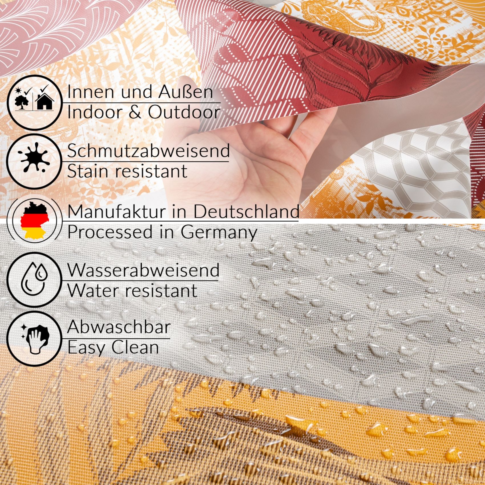 ANRO Tischdecke PVC Freie wie Wachstuch Gartentischdecke extra dünn & robust (Einzelstück 1-tlg), Glatt 140x160cm Oval wasserabweisend