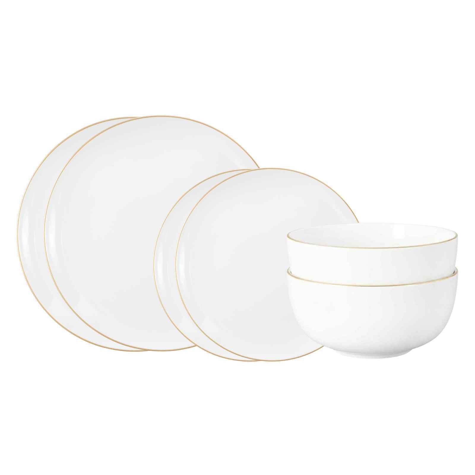 Seltmann Weiden Kombiservice Liberty Goldrand Basic-Set 6-tlg. (6-tlg), 2 Personen, Porzellan