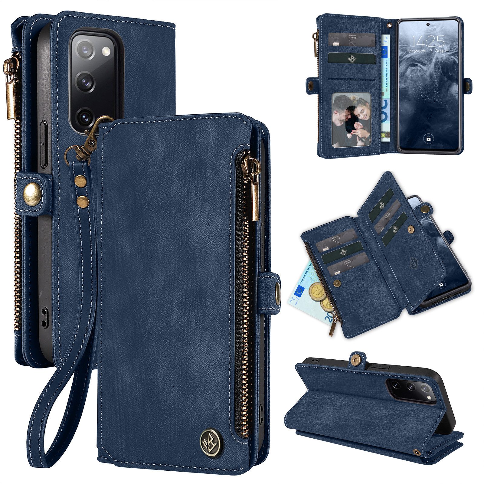 Tec-Expert Handyhülle Geldbörse Hülle mit RFID Schutz für Samsung Galaxy S20 FE 6.5 Zoll, 6.5", Klapphülle Cover Case mit Kartenfach Geldfach Münzfach