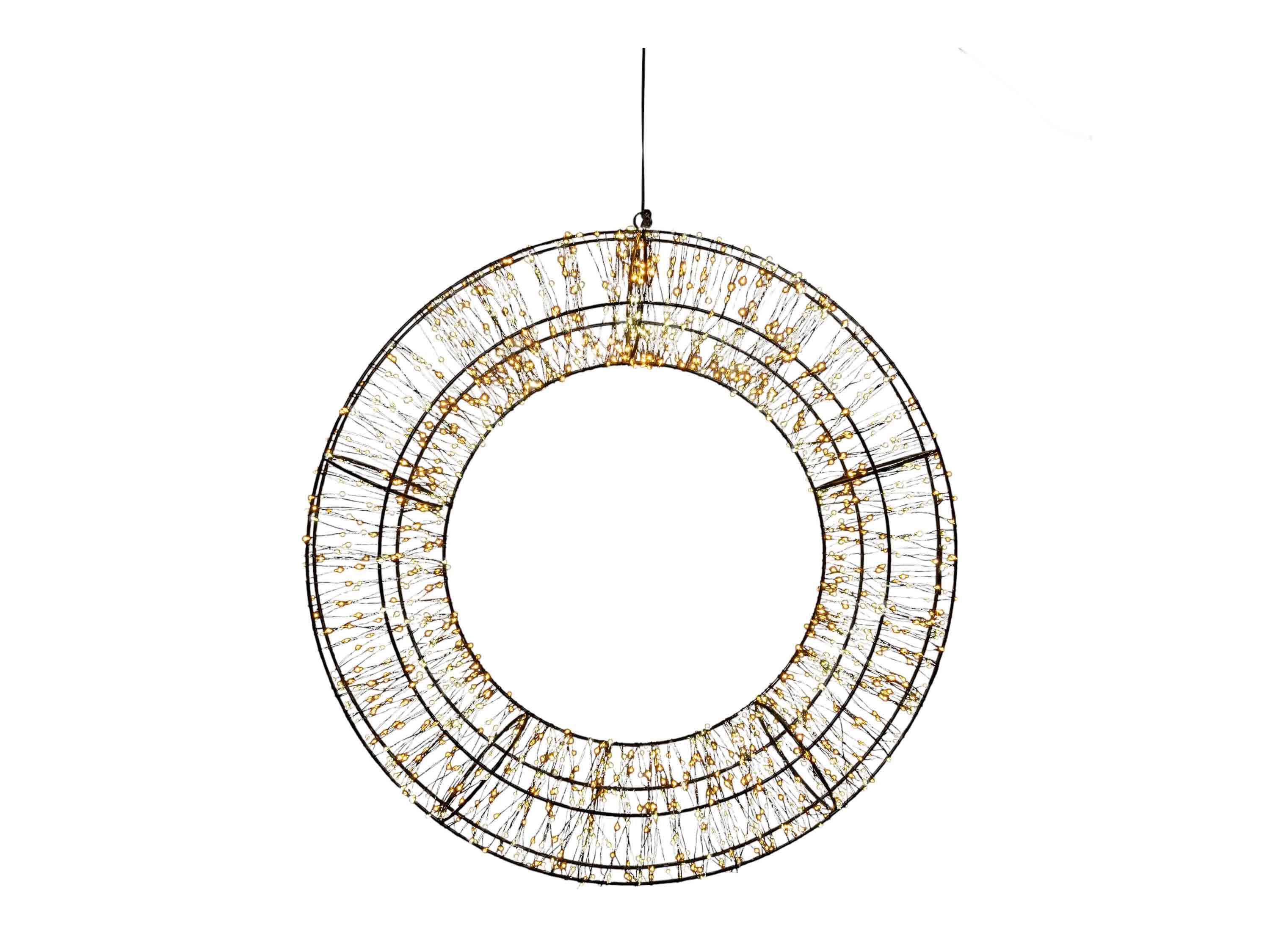 Coen Bakker Deco BV LED Fensterleuchter, Dimmfunktion, LED, luxury color, warmweiß + classicwarm, Kranz schwarz 1440 LED luxury color 48cm außen