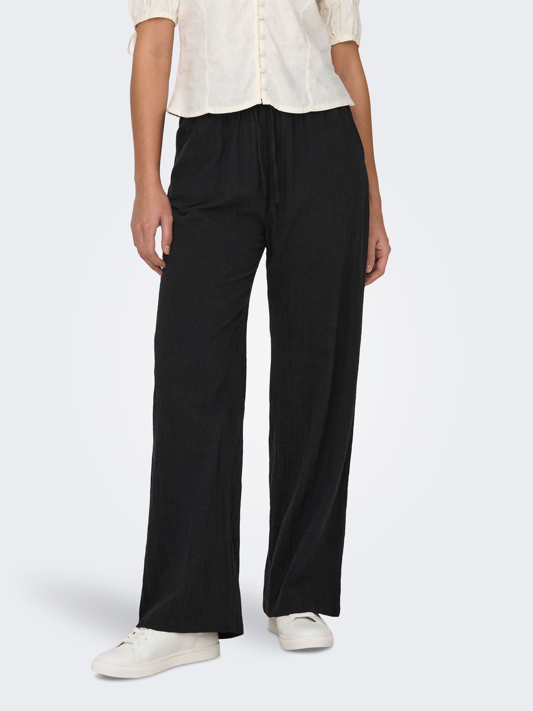 ONLY Stoffhose Leinenhose mit Kordelzug und günstig online kaufen
