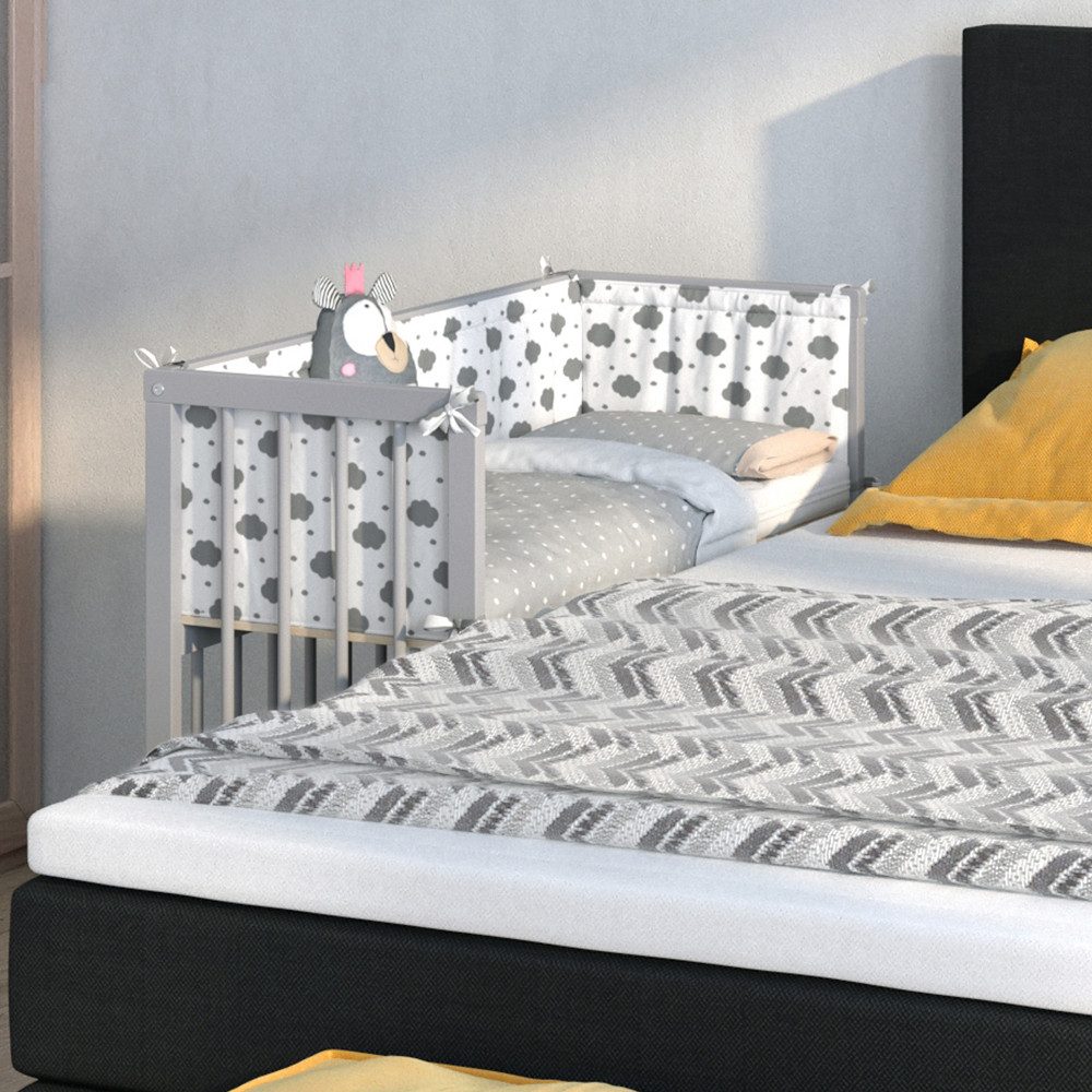 Beistellbett Sophie, Grau, 40 x 90 cm 1 Seitenschiene