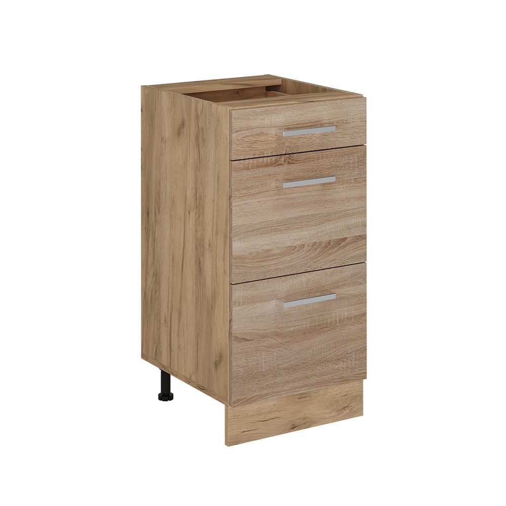 Vicco Unterschrank R-Line, Sonoma/Goldkraft Eiche, 40 cm mit Schubladen, ohne Arbeitsp... (1-St)