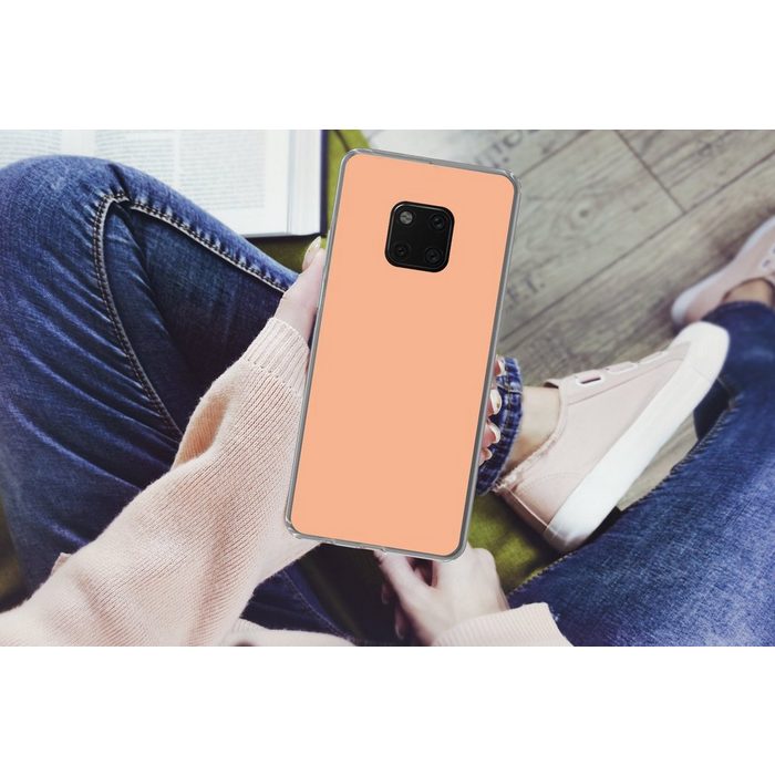 MuchoWow Handyhülle Aprikose - Rosa - Pastell - Einfarbig - Orange Handyhülle Huawei Mate 20 Pro Handy Case Silikon Bumper Case OR12164