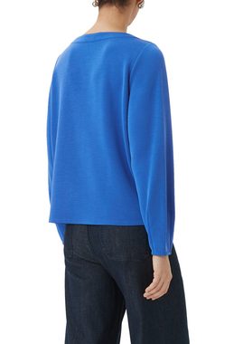 Comma Sweatshirt Langarmshirt aus weichem Scuba Stickerei, Ziernaht