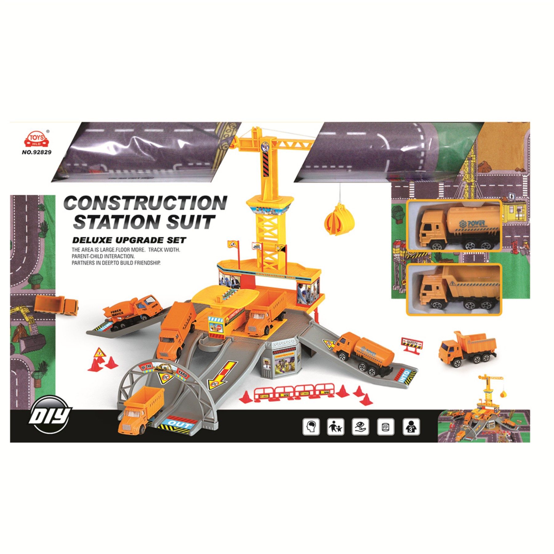 TikTakToo Spiel-Gebäude Baustellen Set mit 2 Autos inkl. Spielteppich günstig online kaufen