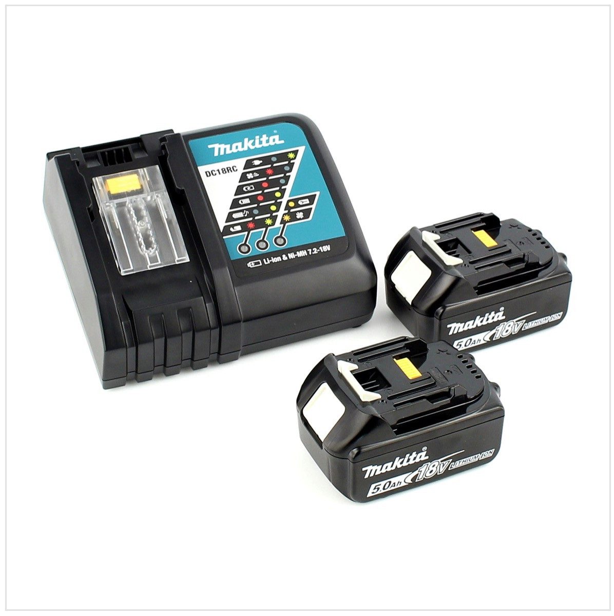 Makita Power Source Kit Li 18V mit 2x BL1850B Akku 5,0Ah Akkupacks – Bild 2 von 5
