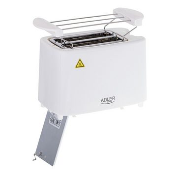 Adler Toaster AD 3223, 2 kurze Schlitze, 900,00 W, 2-Scheiben-Toaster 900W 6 Stufen Grillplatte