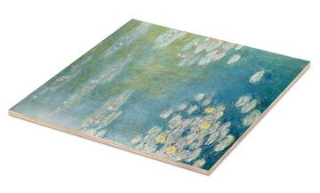 Posterlounge Holzbild Claude Monet, Gelbe Teichrosen bei Giverny, Wohnzimmer Landhausstil Malerei