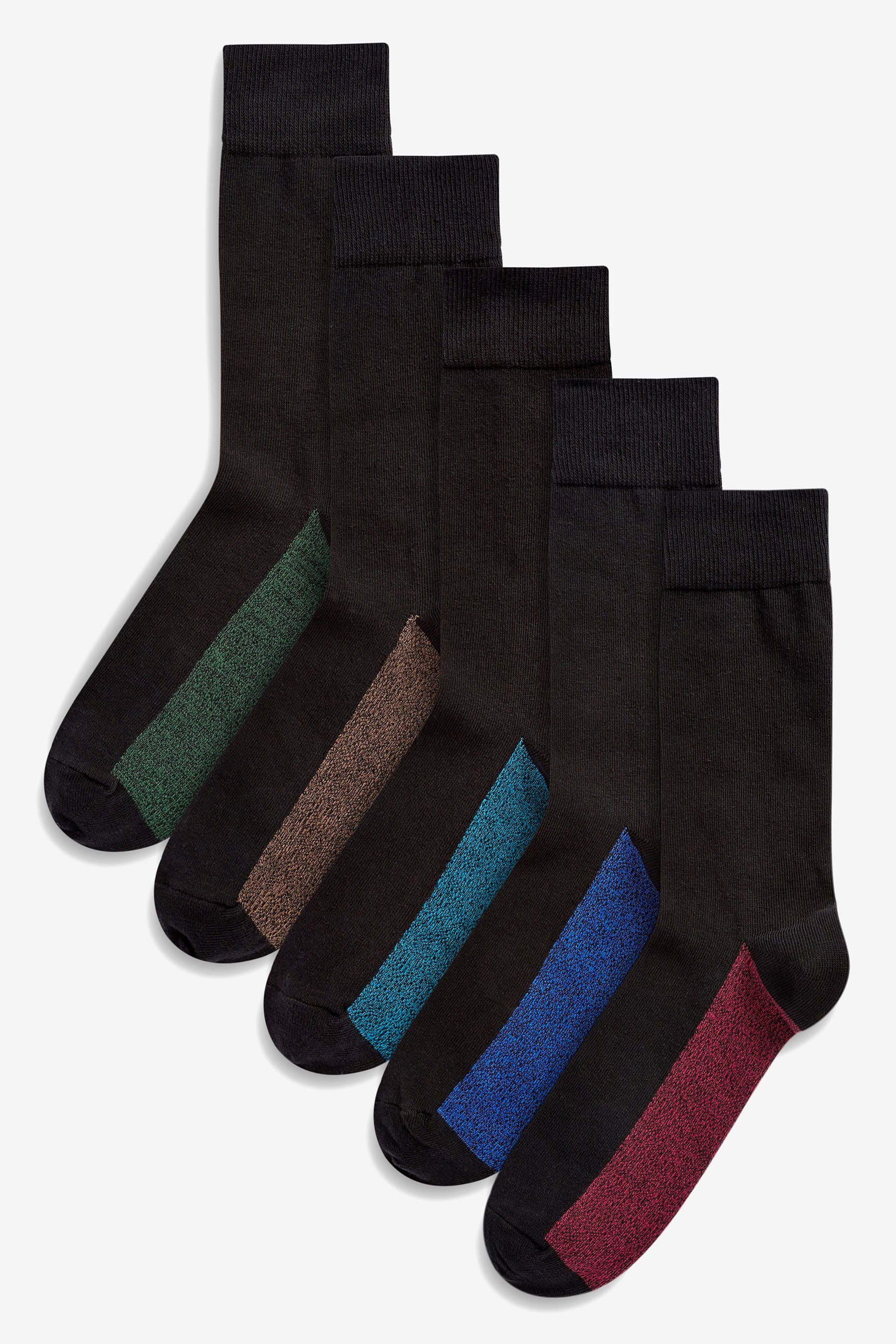 Next Kurzsocken Socken mit Fußbett, 5er-Pack (5-Paar) Rich Colour