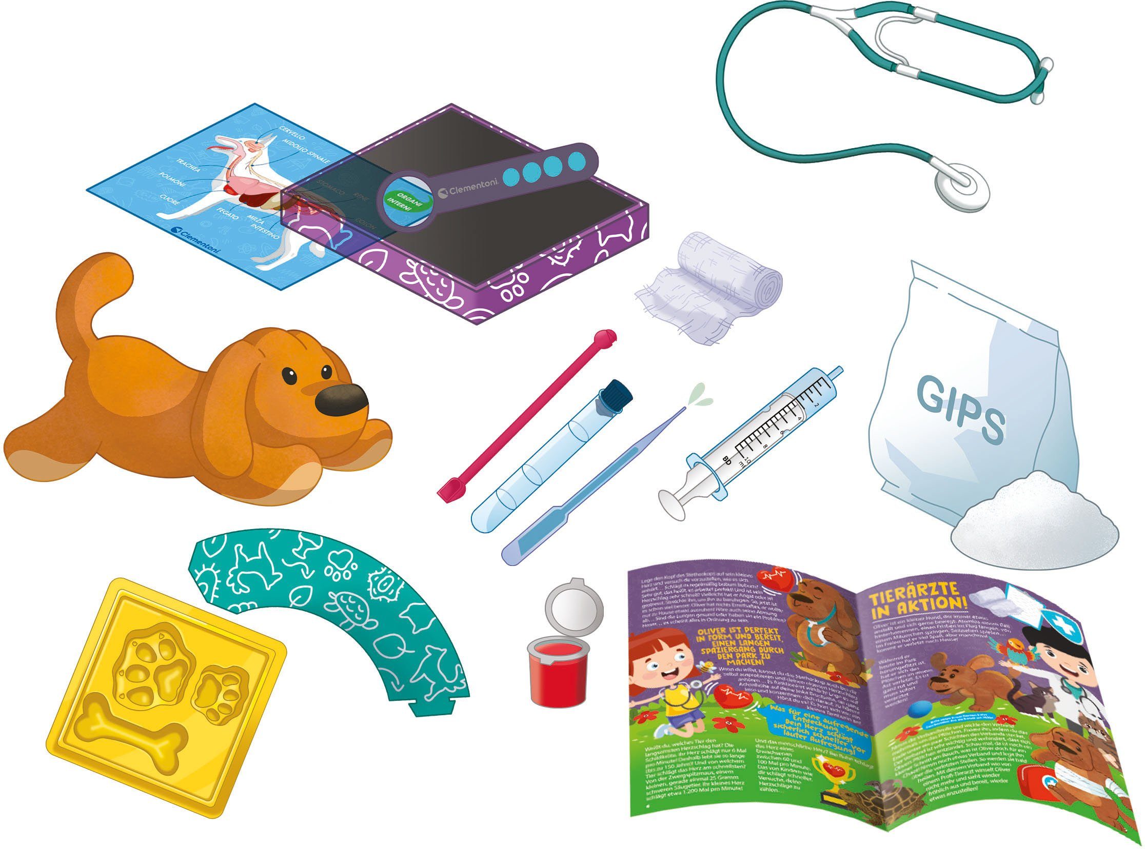 Clementoni® Experimentierkasten Galileo, Entdecke die Welt Tiermedizin, Made in Europe