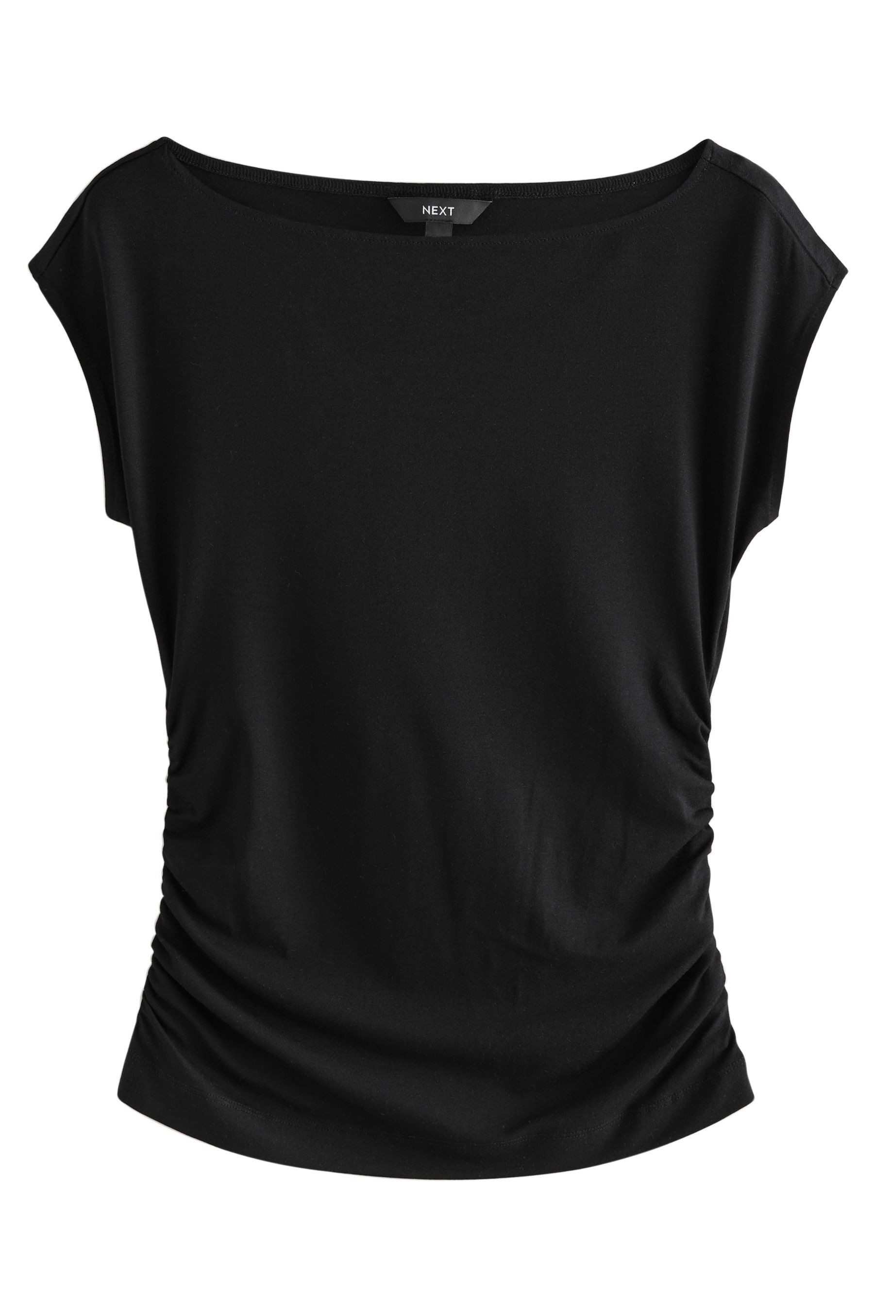 Next Blusenshirt Jersey-T-Shirt mit kurzen Ärmeln und Raffung (1-tlg) günstig online kaufen