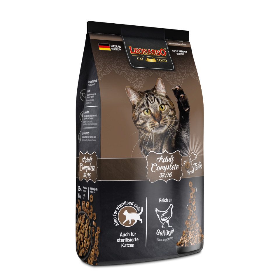 Leonardo Catfood Adult Complete 32/16 - ausgewogene Rezeptur für alle Samtpfoten, Trockenfutter für: Katzen