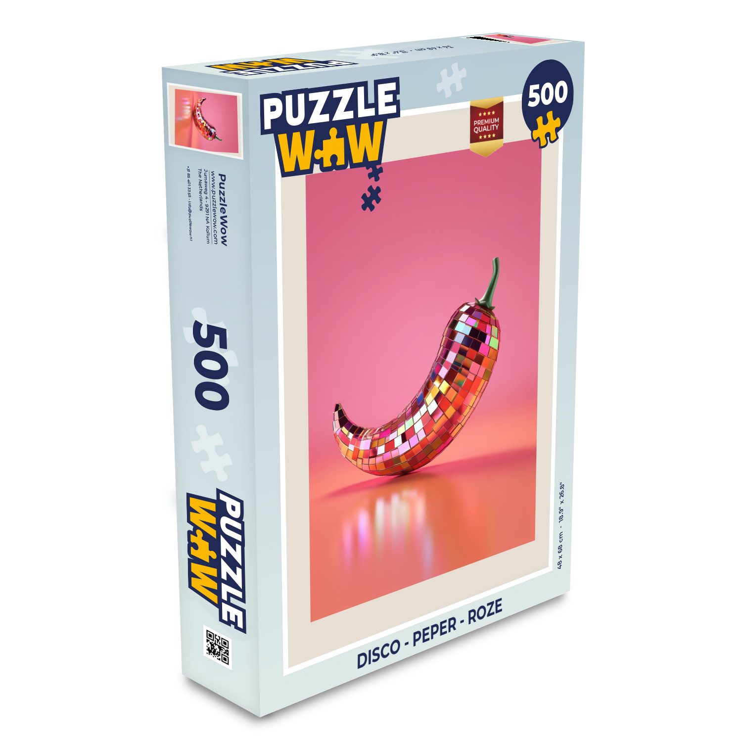 MuchoWow Puzzle Disco - Paprika - Rosa, 500 Puzzleteile, Foto-Puzzle, Bilderrätsel, Puzzlespiele, Spielzeug