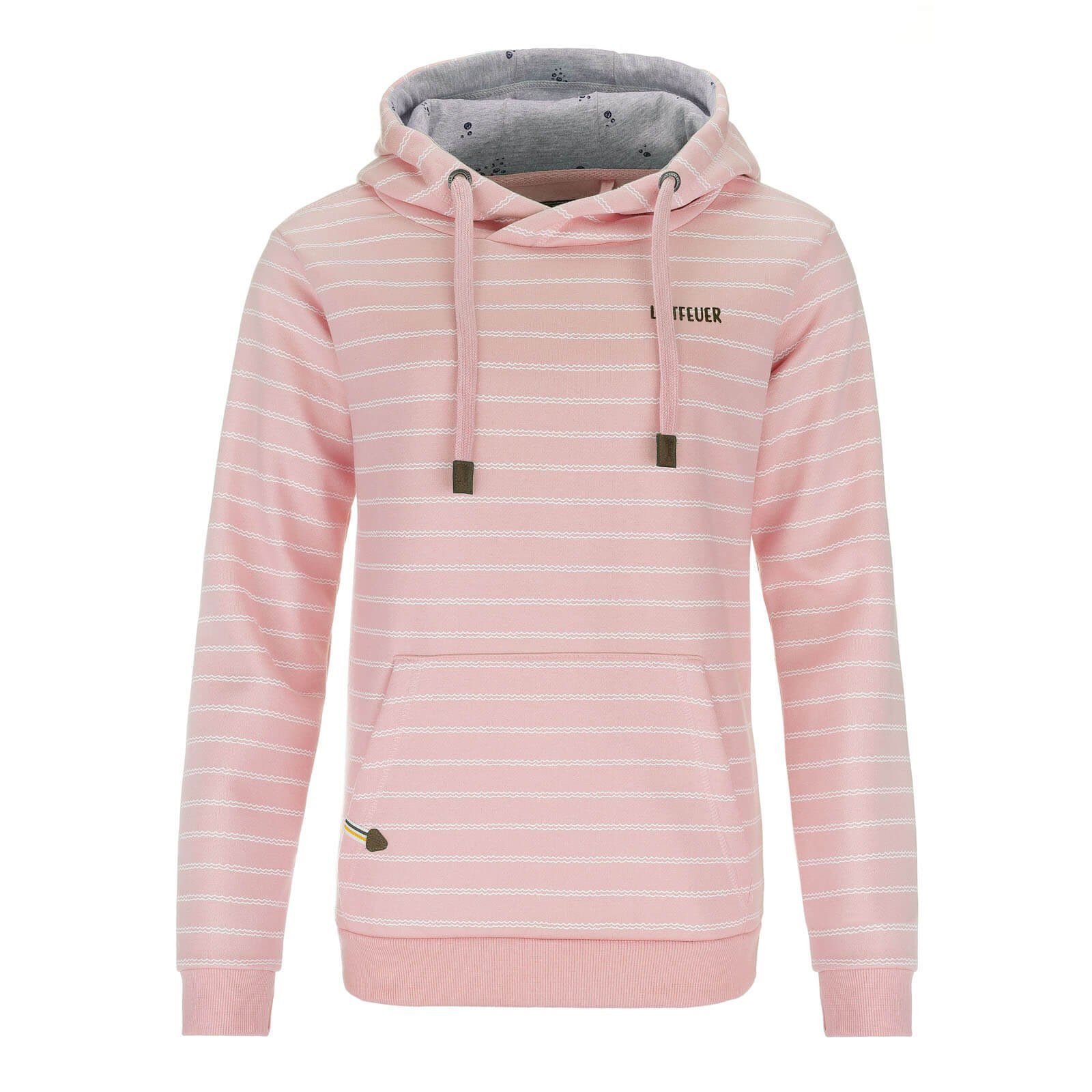 Leitfeuer Kapuzenpullover Damen Sweathoody mit Wellen-Streifen günstig online kaufen