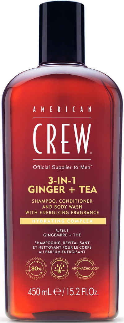 American Crew Haarshampoo 3In1 Ginger & Tea Shampoo, Conditioner & Body Wash 450 ml, 1-tlg.
