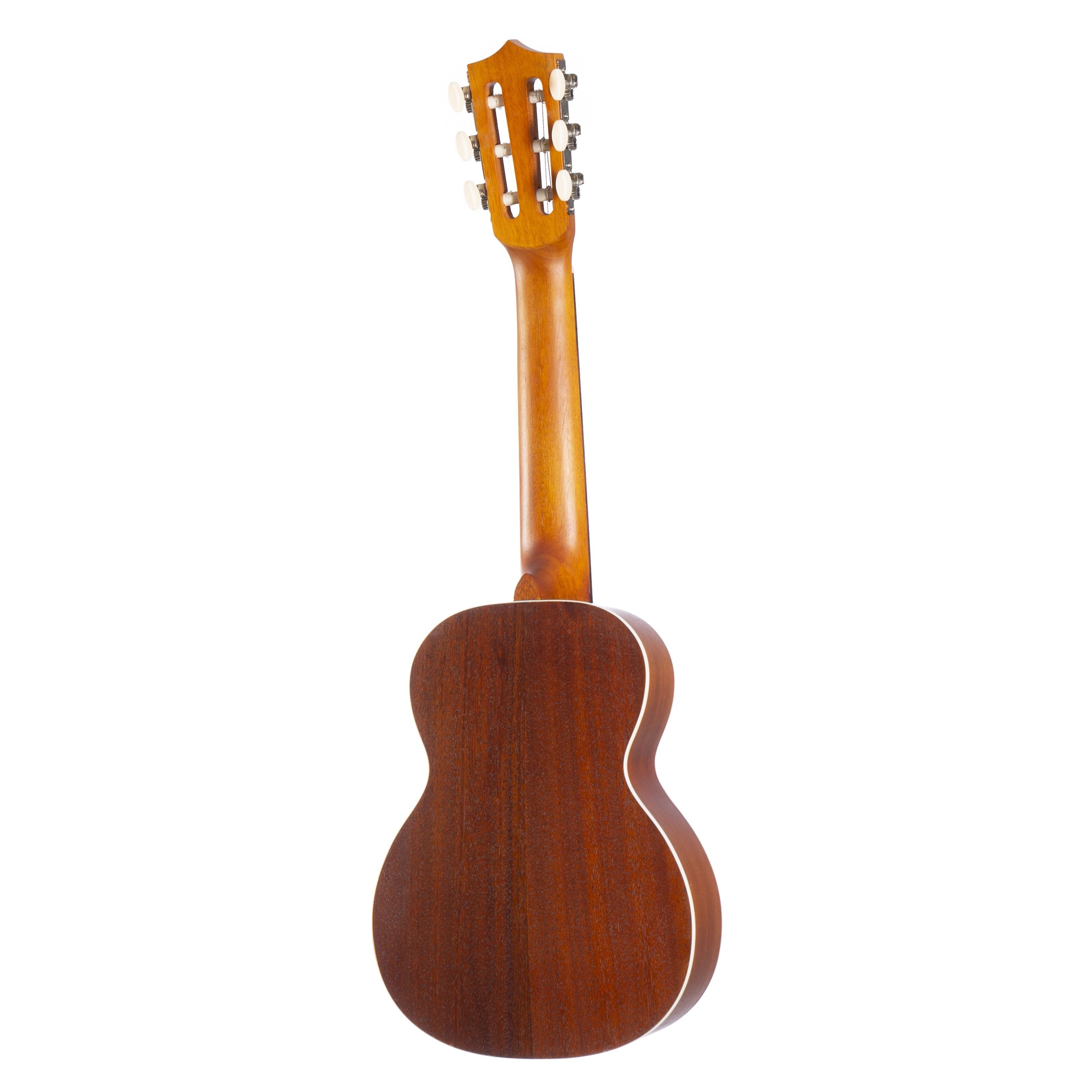 FAME Ukulele, Deluxe Guitarlele Tenor Ukulele Kompakte 6-Saitige Gitarren-Ukulele Fichtendecke Mahagoni Korpus 431mm Mensur Walnuss Griffbrett 18 Bünde Sunburst Finish, Ukulelen, Tenor Ukulelen, Guitarlele Tenor Ukulele, Kompakte Gitarren-Ukulele, Fichtendecke