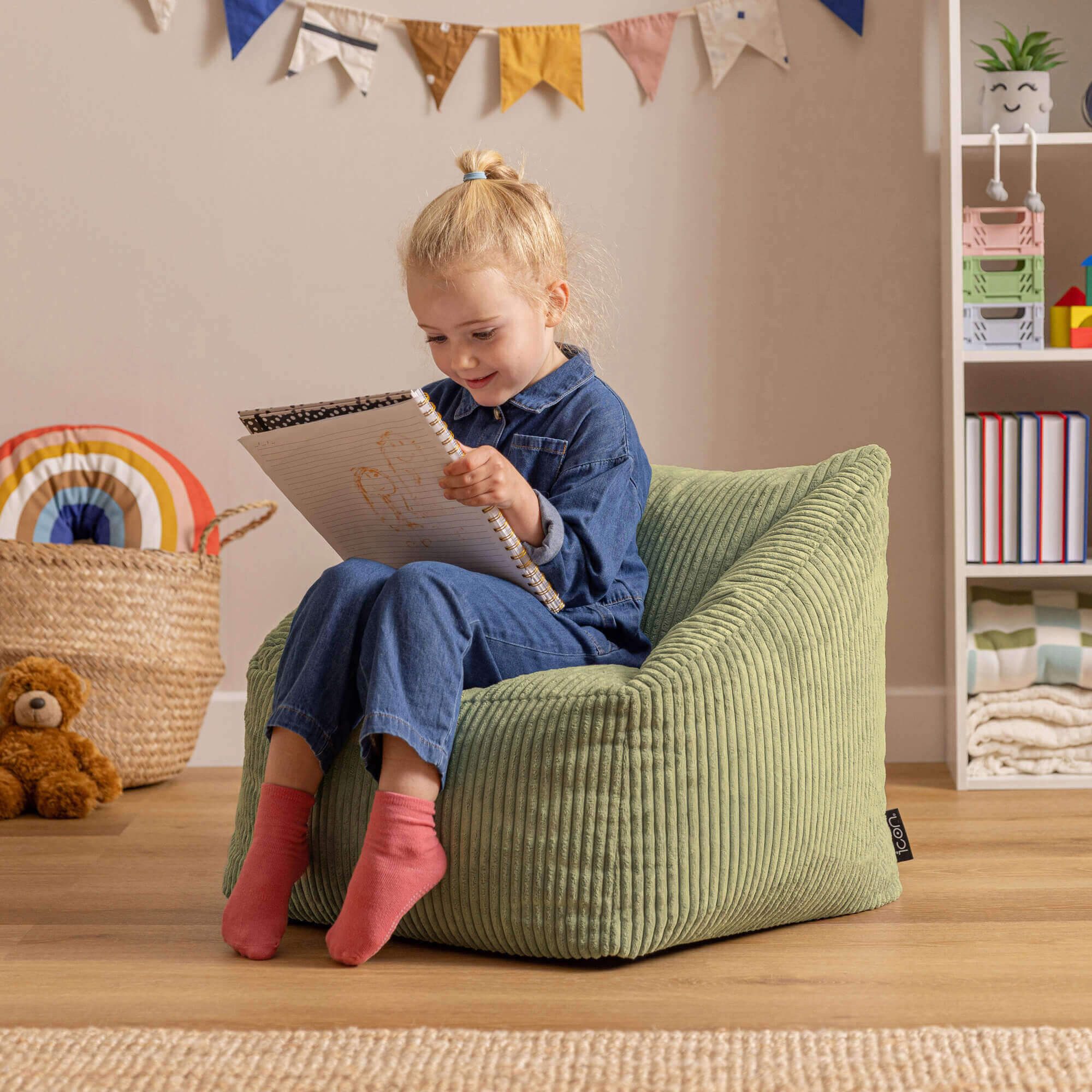 icon Sitzsack Kinder aus Cord Flauschig „Natalia“, 55x44cm, Made in Germany günstig online kaufen