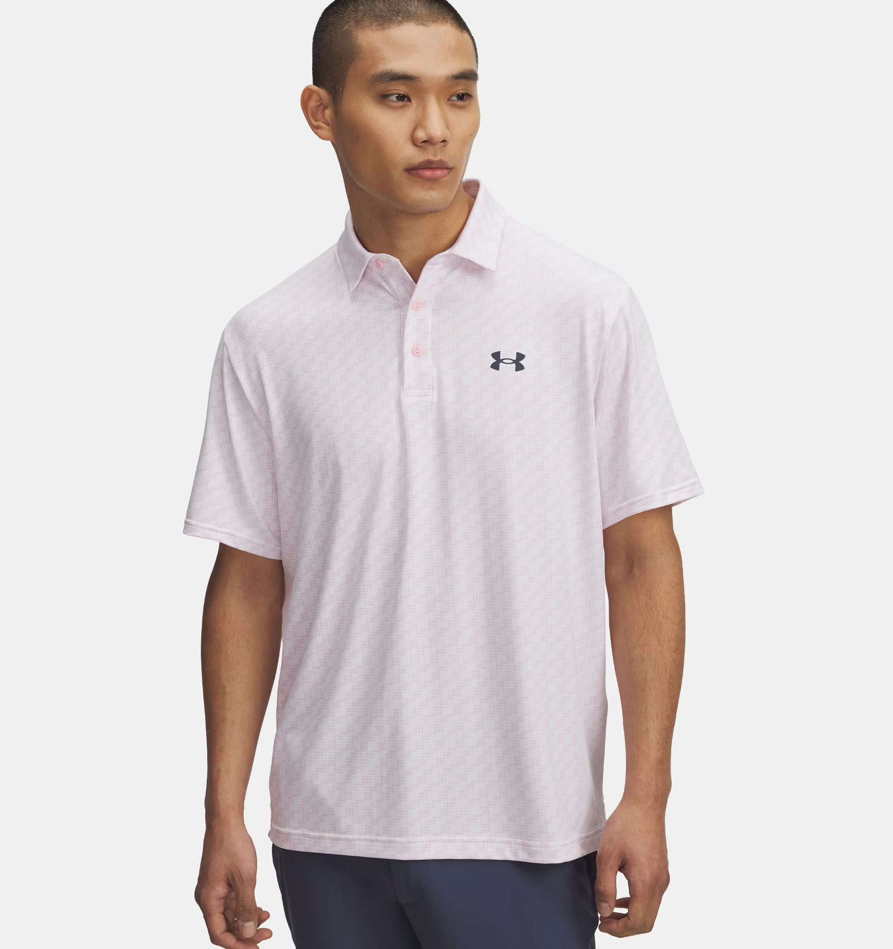 Under Armour® Poloshirt Under Armour Golf Polo Playoff 3.0 Printed Rose/Weiß Herren